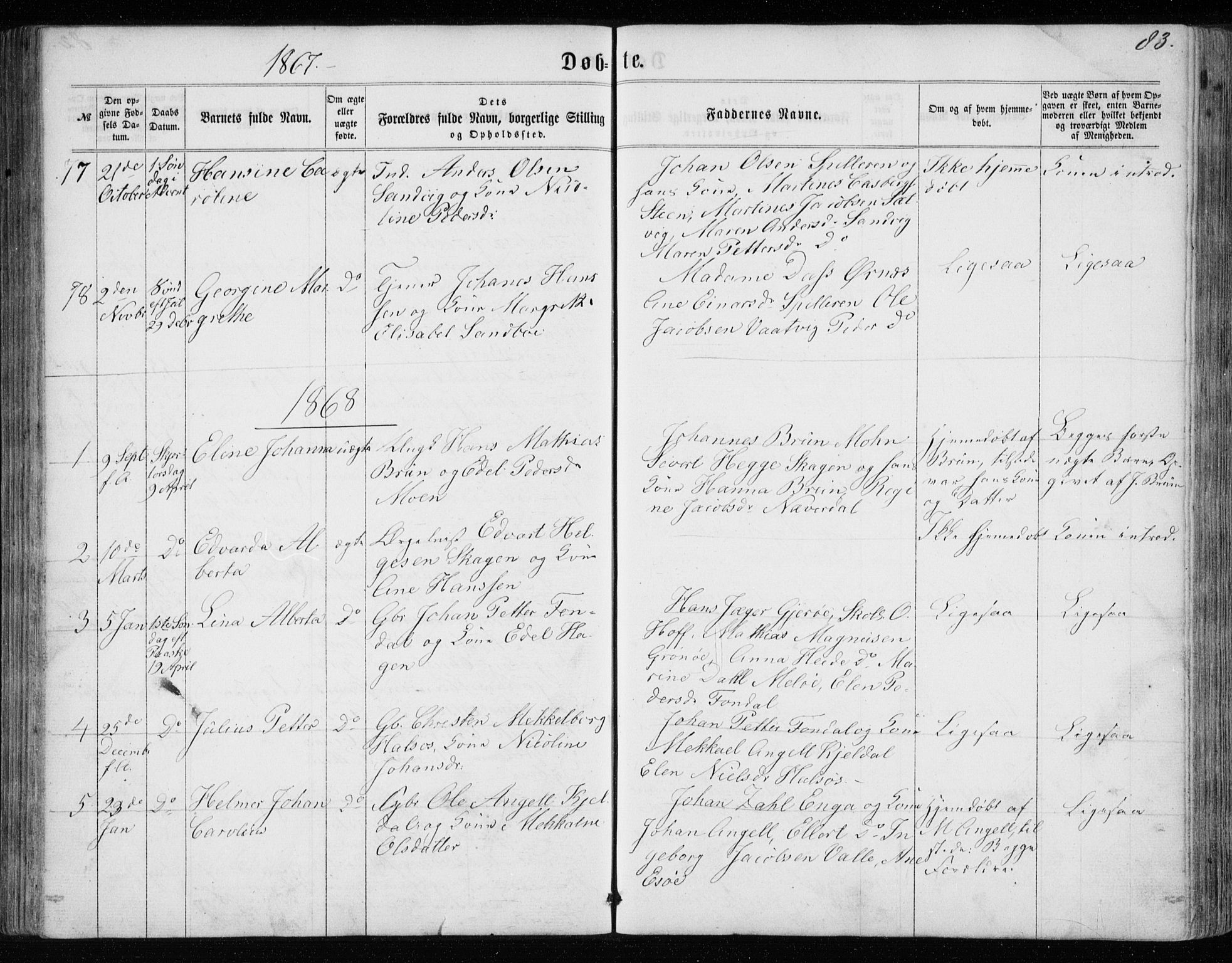 Ministerialprotokoller, klokkerbøker og fødselsregistre - Nordland, SAT/A-1459/843/L0634: Parish register (copy) no. 843C03, 1860-1884, p. 83