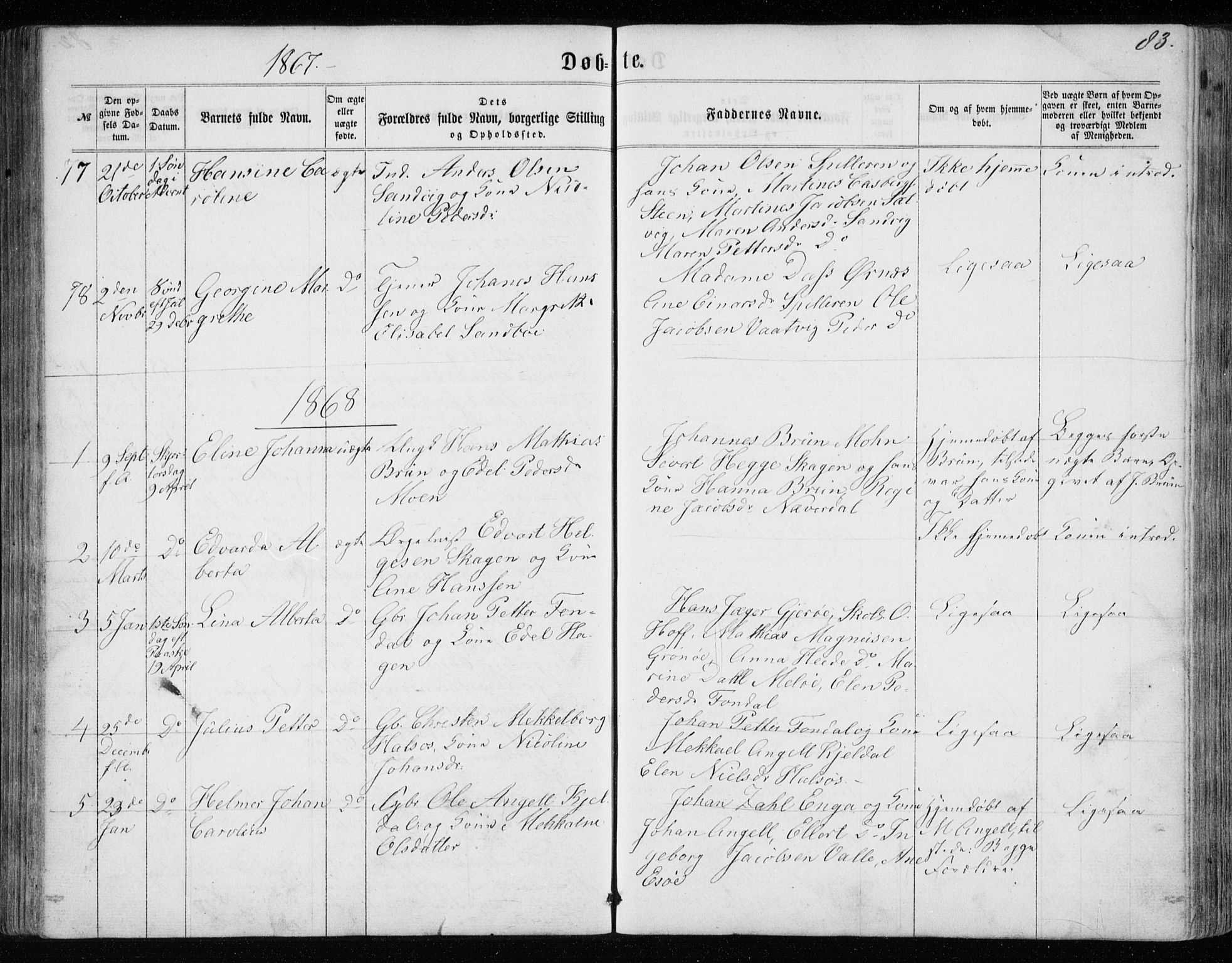 Ministerialprotokoller, klokkerbøker og fødselsregistre - Nordland, AV/SAT-A-1459/843/L0634: Parish register (copy) no. 843C03, 1860-1884, p. 83