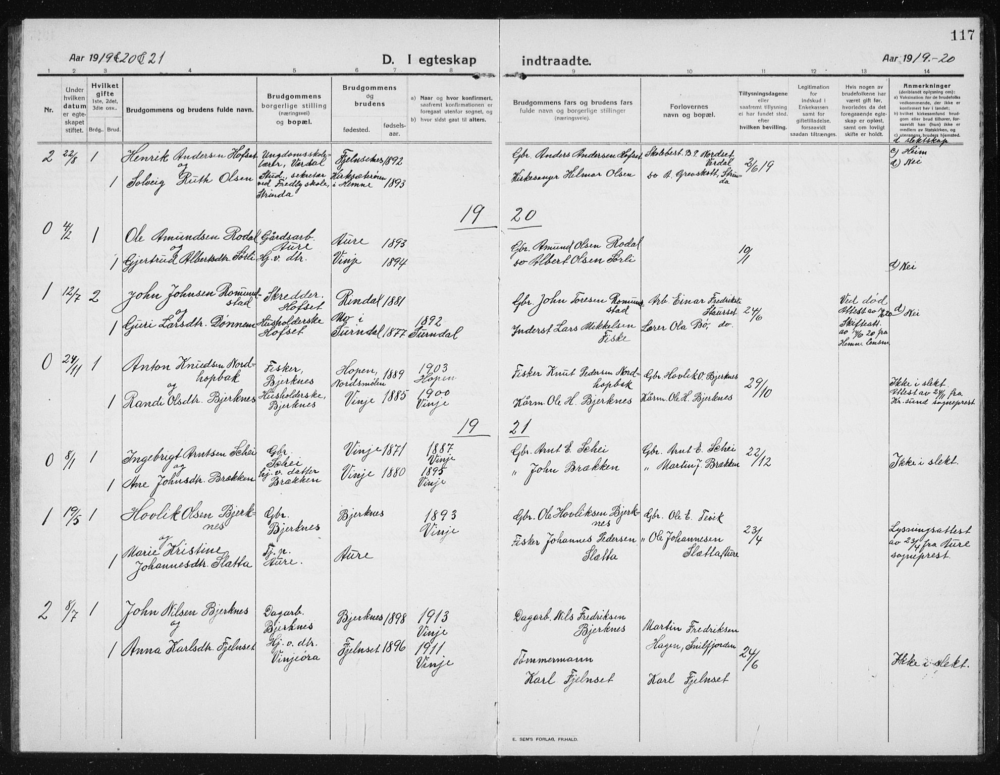 Ministerialprotokoller, klokkerbøker og fødselsregistre - Sør-Trøndelag, AV/SAT-A-1456/631/L0515: Parish register (copy) no. 631C03, 1913-1939, p. 117