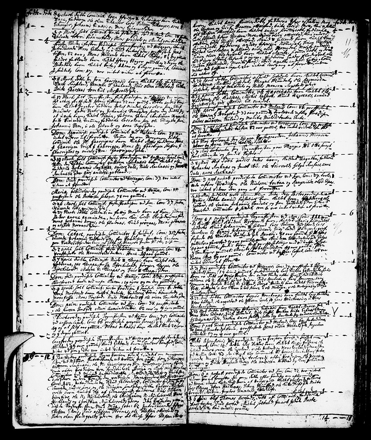 Hamre sokneprestembete, SAB/A-75501/H/Ha/Haa/Haaa/L0003: Parish register (official) no. A 3, 1708-1726, p. 11