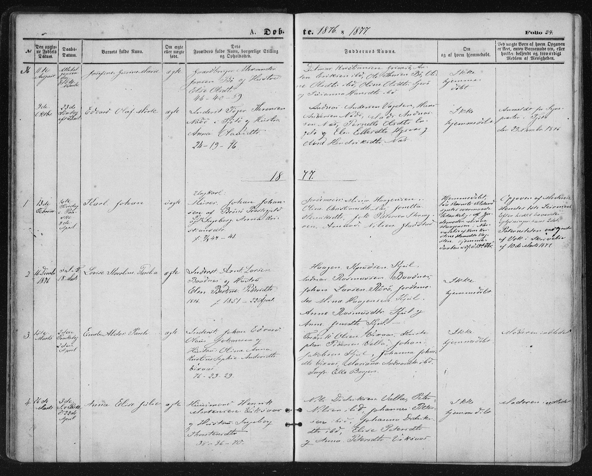 Ministerialprotokoller, klokkerbøker og fødselsregistre - Nordland, SAT/A-1459/816/L0241: Parish register (official) no. 816A07, 1870-1885, p. 34