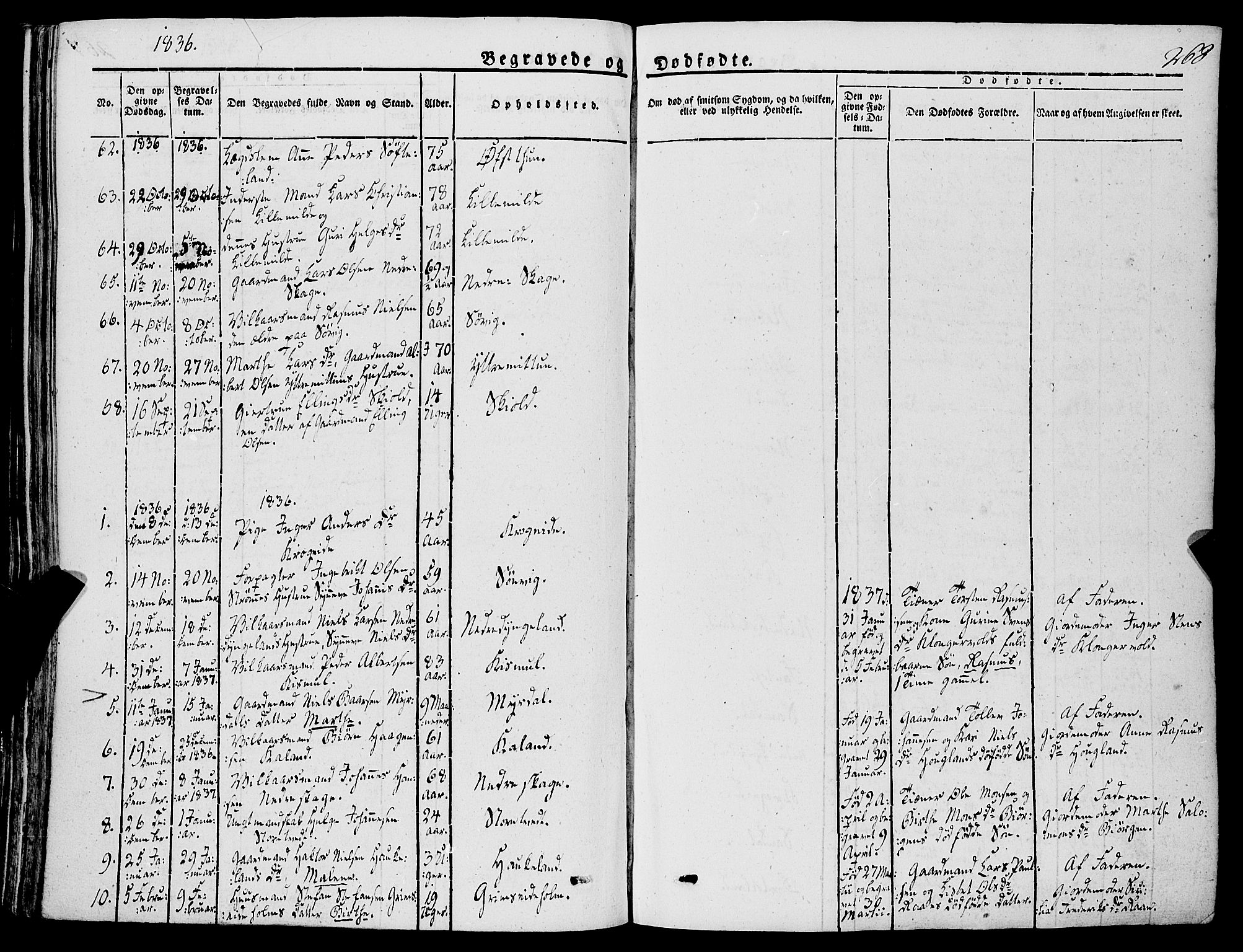 Fana Sokneprestembete, SAB/A-75101/H/Haa/Haaa/L0008: Parish register (official) no. A 8, 1829-1851, p. 268