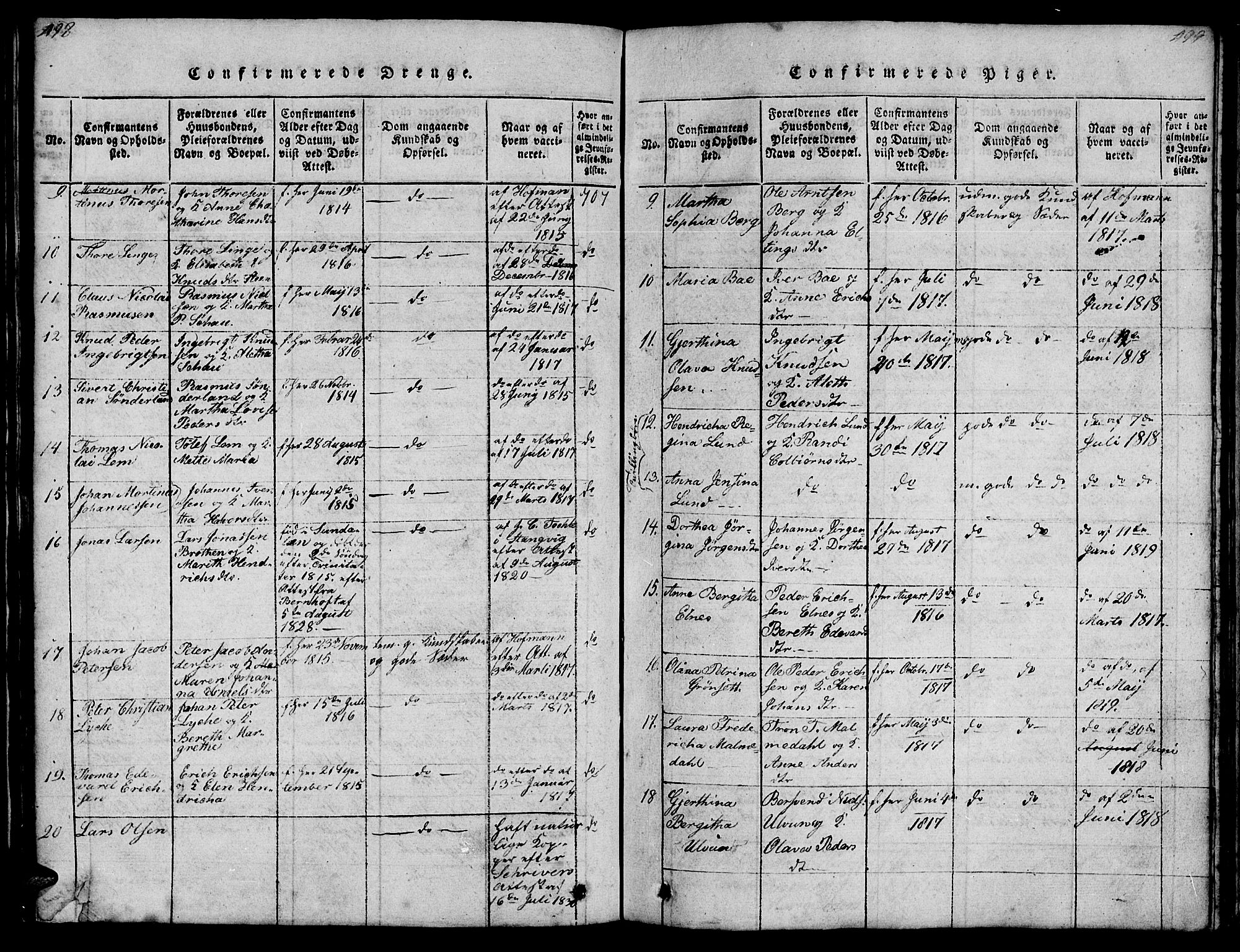 Ministerialprotokoller, klokkerbøker og fødselsregistre - Møre og Romsdal, AV/SAT-A-1454/572/L0856: Parish register (copy) no. 572C01, 1819-1832, p. 498-499