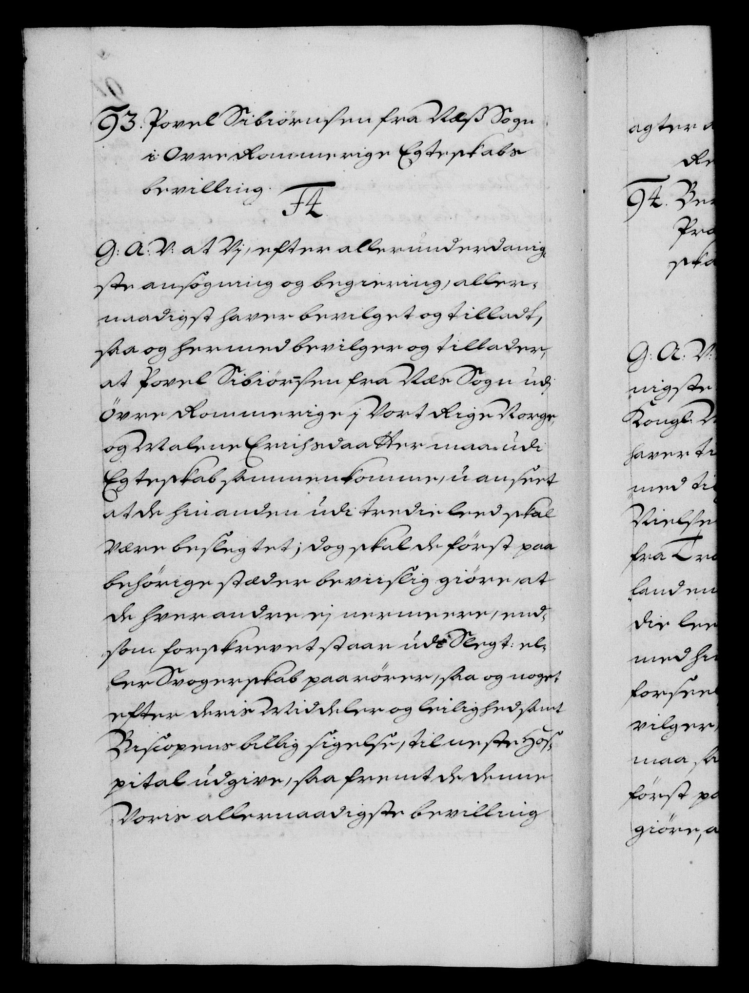 Danske Kanselli 1572-1799, AV/RA-EA-3023/F/Fc/Fca/Fcaa/L0018: Norske registre, 1699-1703, p. 97b