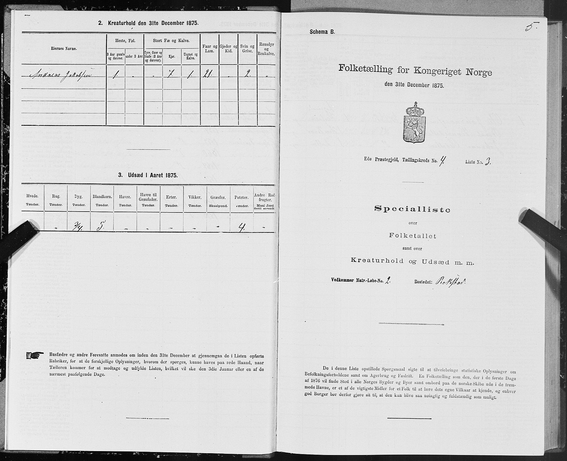 SAT, 1875 census for 1573P Edøy, 1875, p. 2005