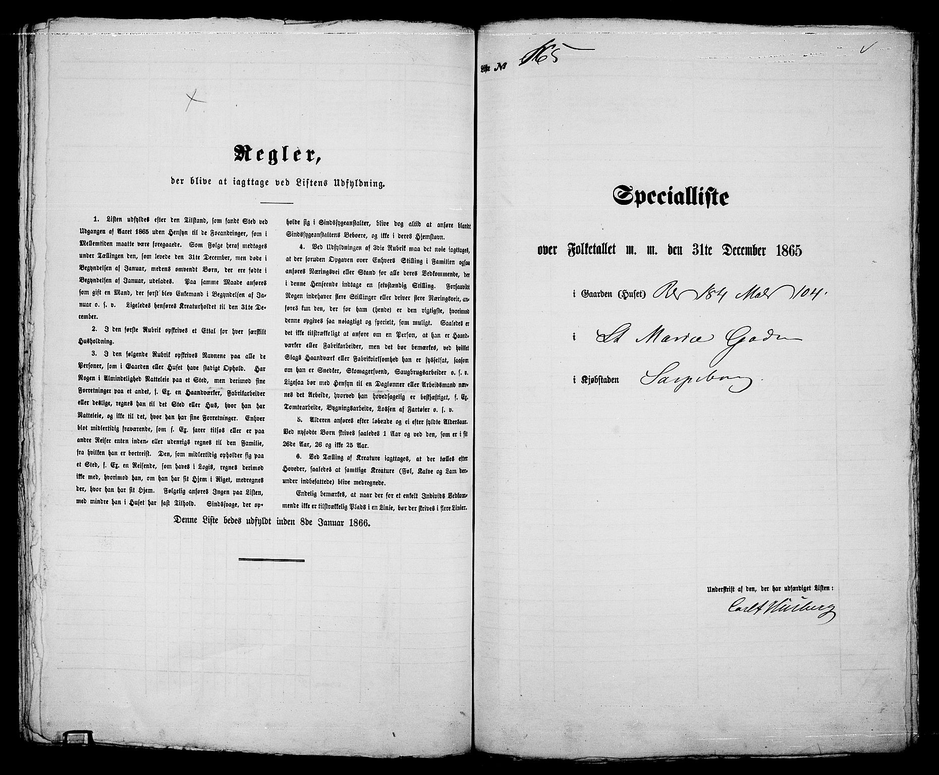 RA, 1865 census for Sarpsborg, 1865, p. 337