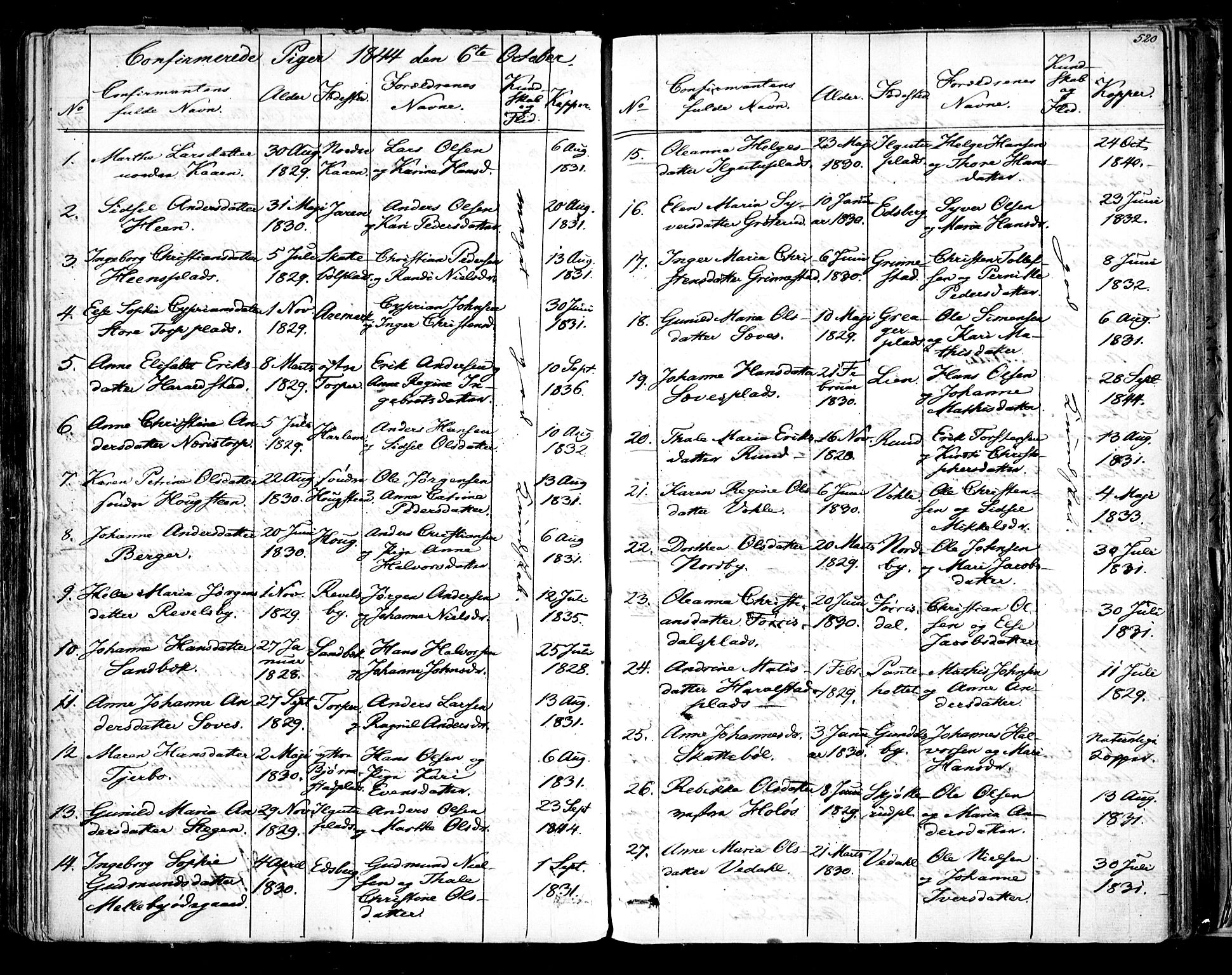 Rakkestad prestekontor Kirkebøker, AV/SAO-A-2008/F/Fa/L0008: Parish register (official) no. I 8, 1842-1849, p. 519-520