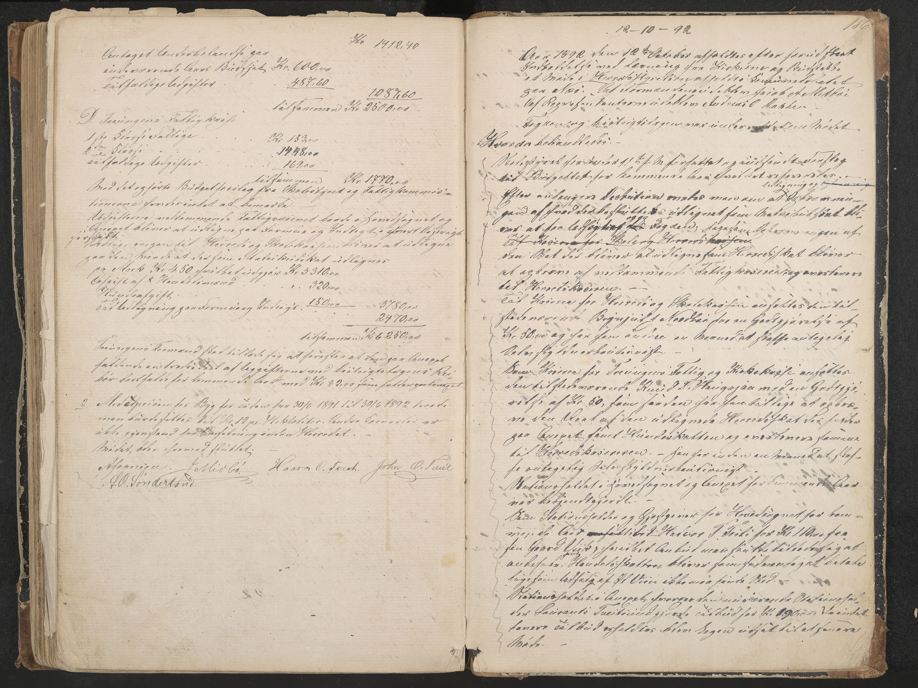 Nissedal formannskap og sentraladministrasjon, IKAK/0830021-1/A/L0002: Møtebok, 1870-1892, p. 186