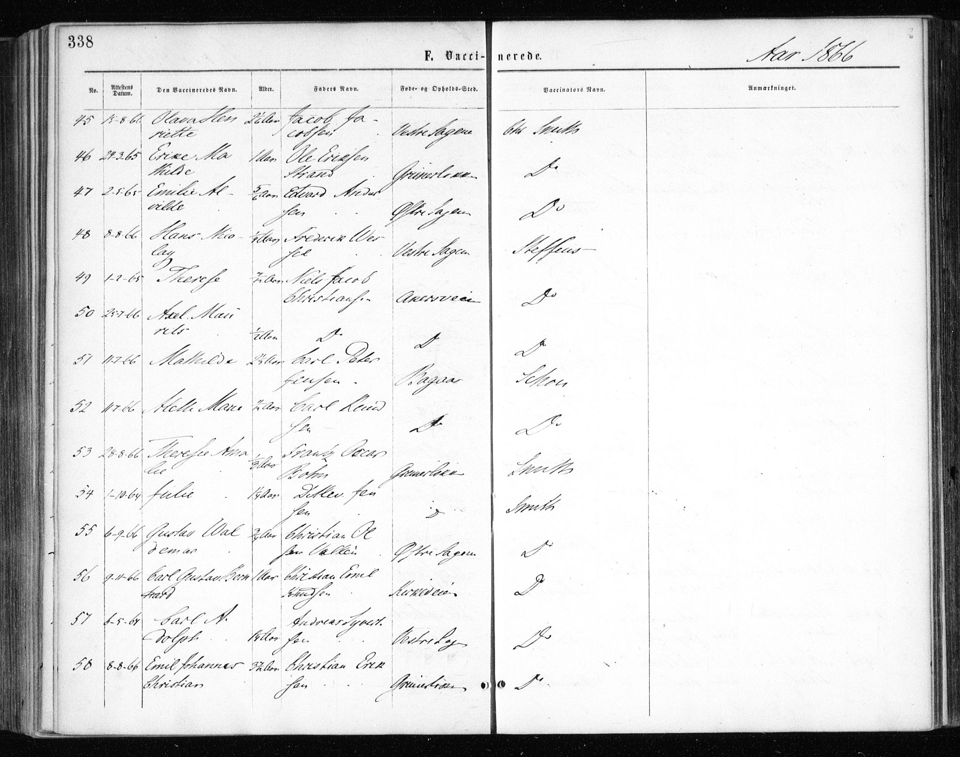 Gamle Aker prestekontor Kirkebøker, AV/SAO-A-10617a/F/L0003: Parish register (official) no. 3, 1865-1873, p. 338