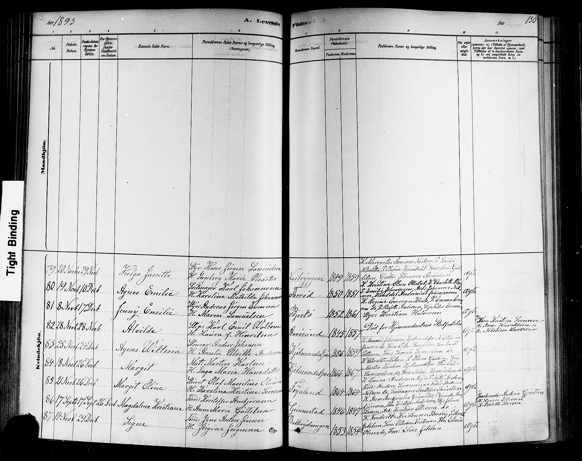 Nøtterøy kirkebøker, SAKO/A-354/F/Fa/L0008: Parish register (official) no. I 8, 1878-1893, p. 150