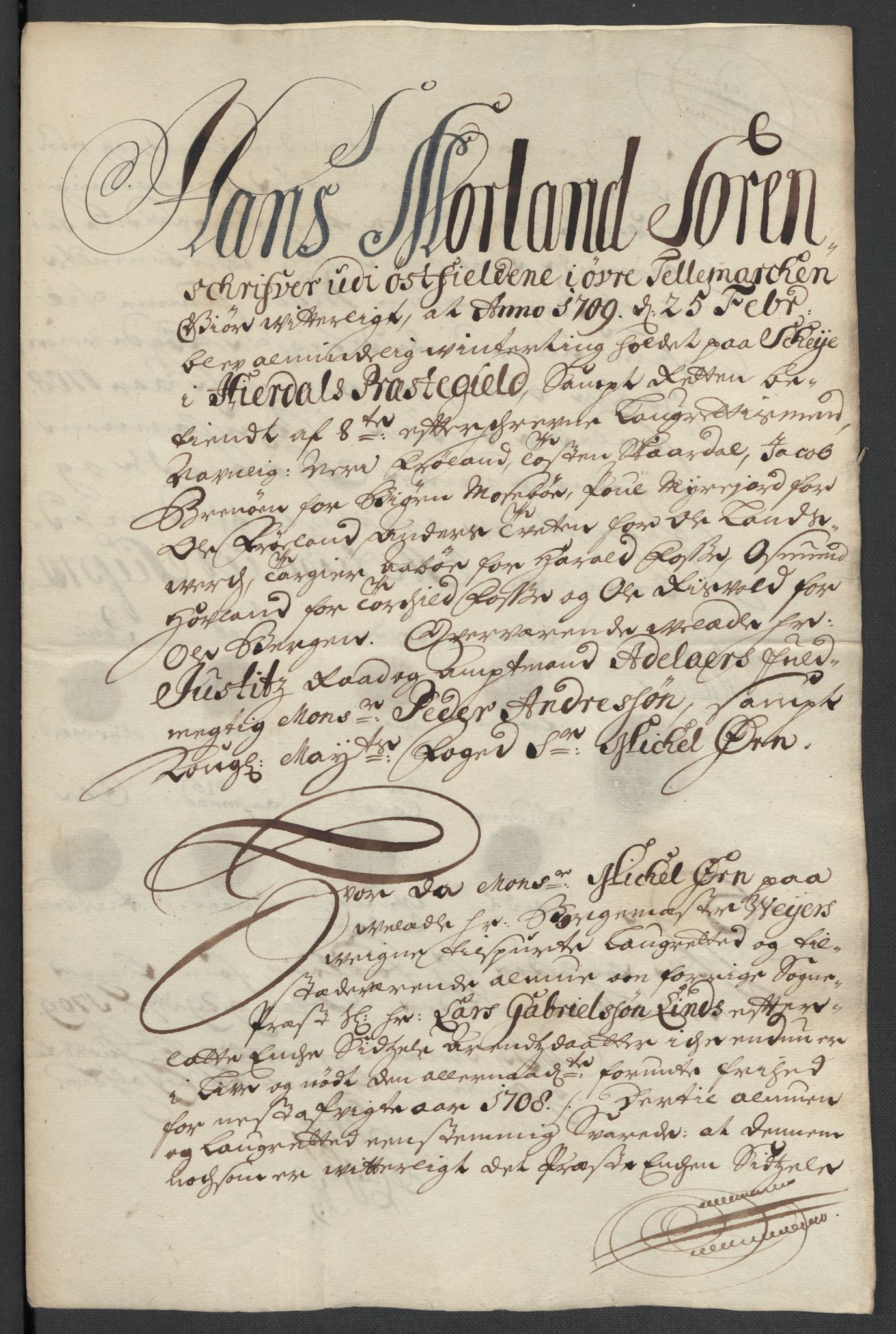 Rentekammeret inntil 1814, Reviderte regnskaper, Fogderegnskap, RA/EA-4092/R36/L2118: Fogderegnskap Øvre og Nedre Telemark og Bamble, 1708-1709, p. 65