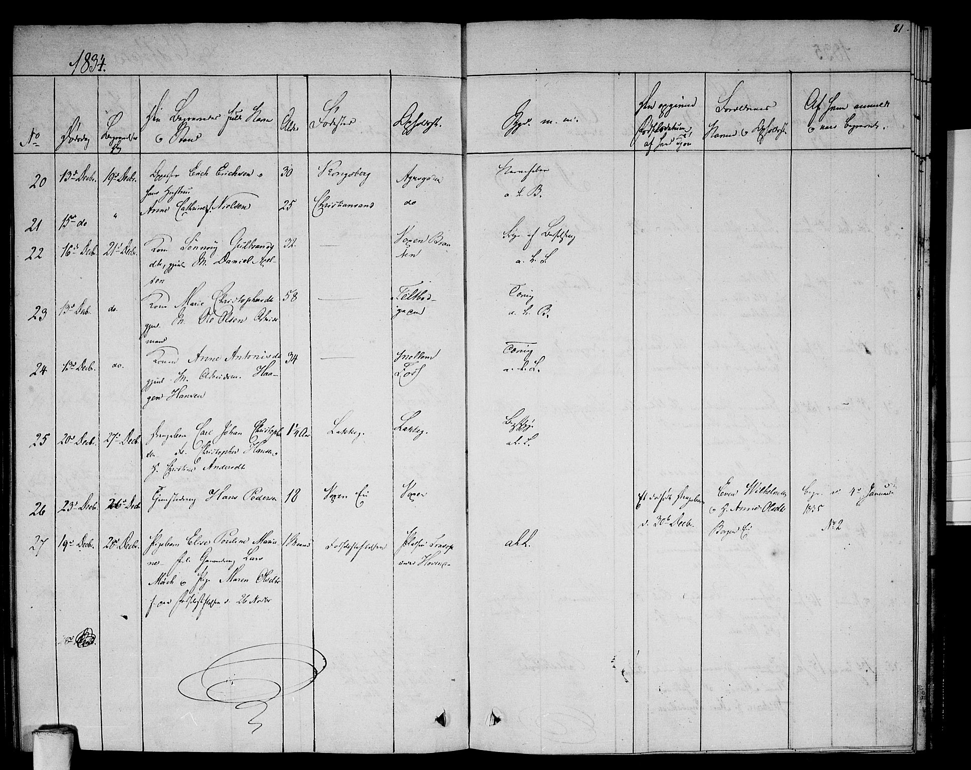 Aker prestekontor kirkebøker, SAO/A-10861/F/L0015: Parish register (official) no. 15, 1832-1836, p. 81