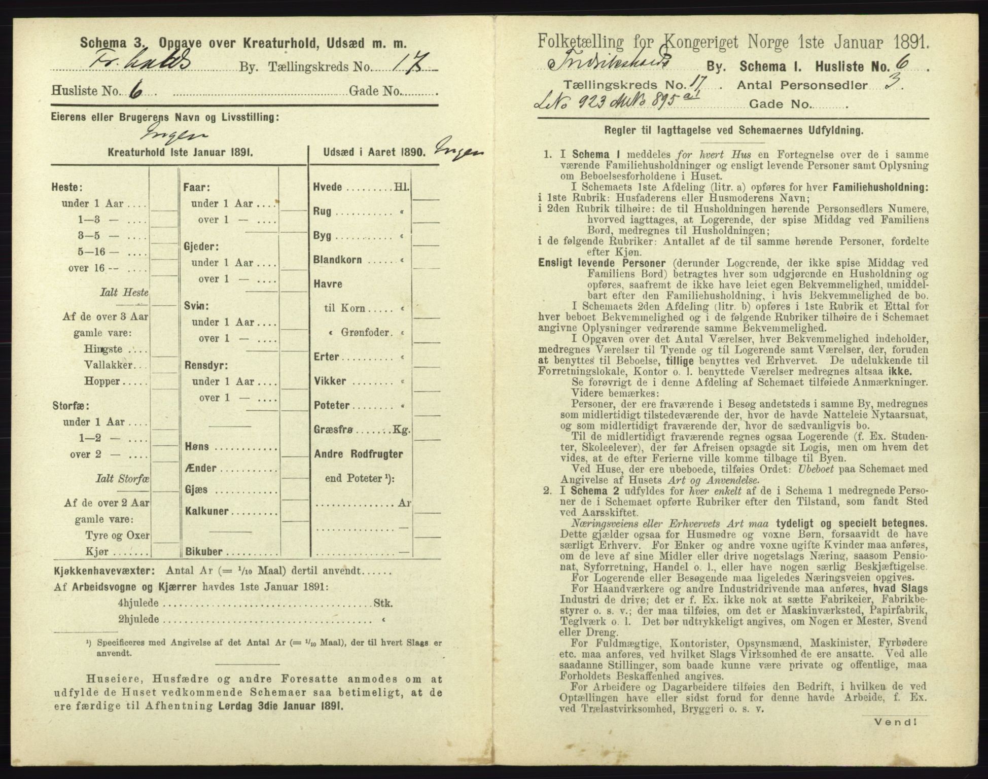 RA, 1891 census for 0101 Fredrikshald, 1891, p. 1542