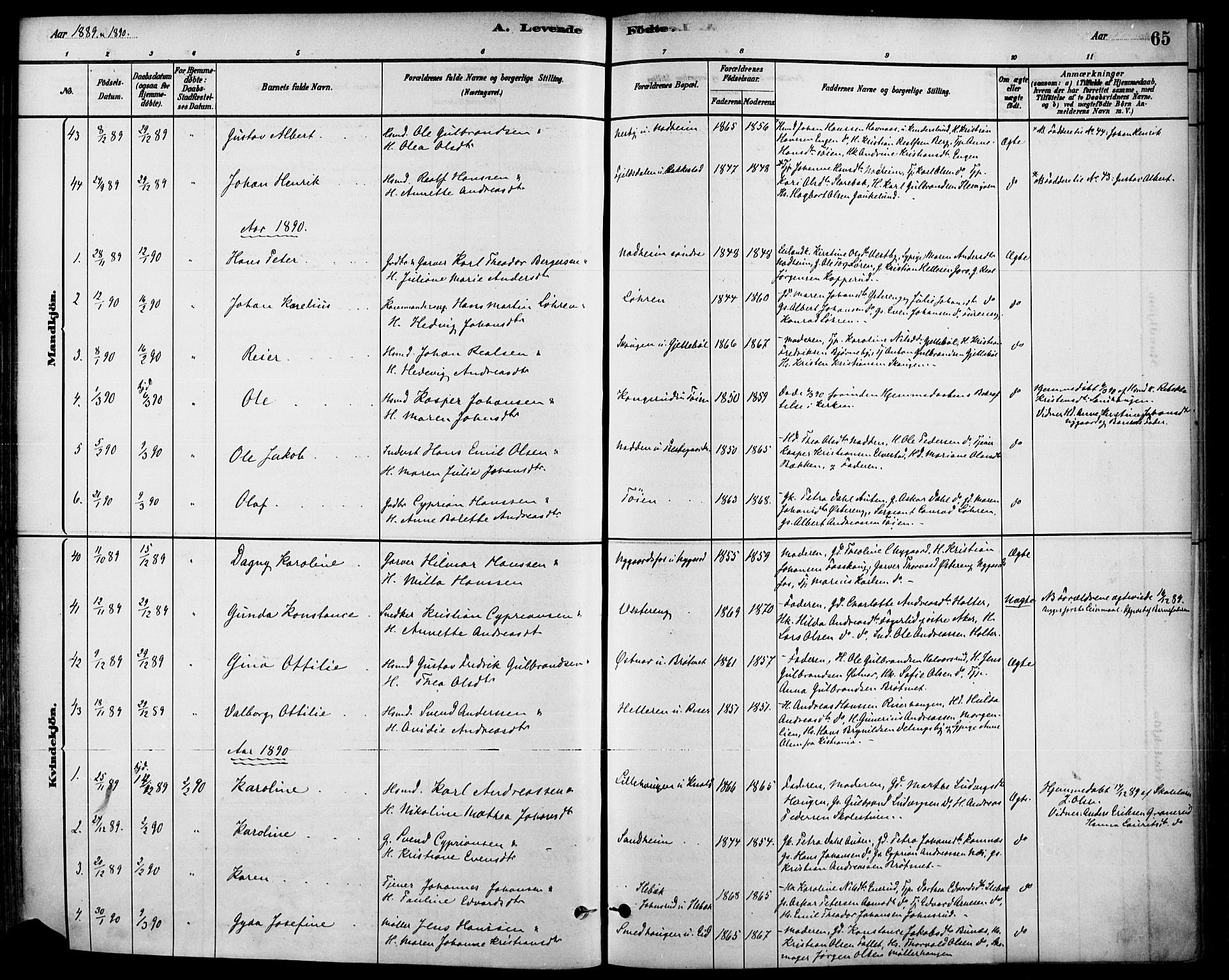 Høland prestekontor Kirkebøker, AV/SAO-A-10346a/F/Fa/L0013: Parish register (official) no. I 13, 1880-1897, p. 65