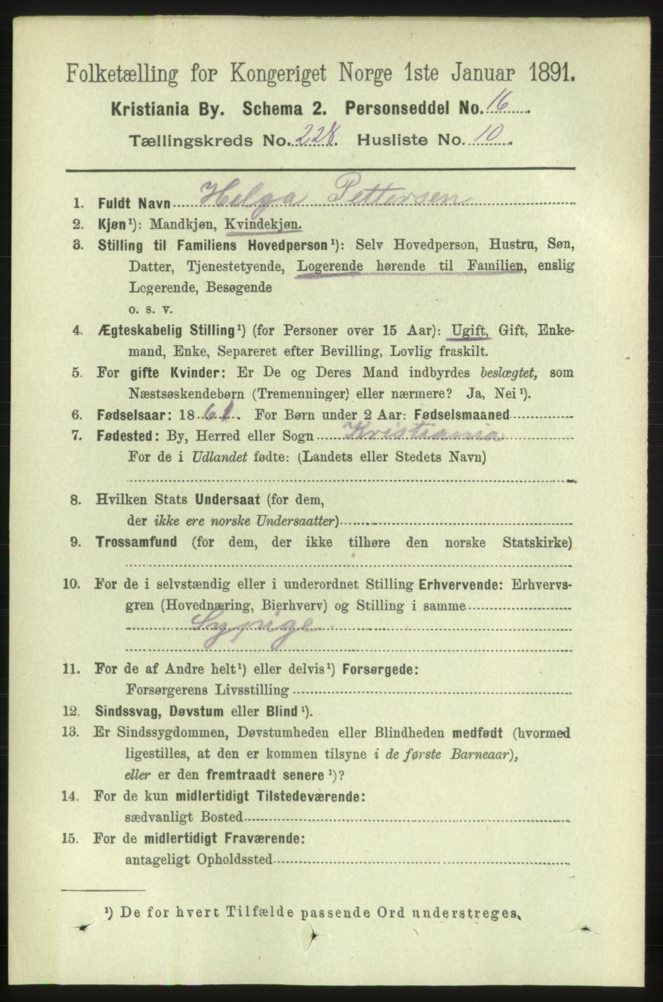 RA, 1891 census for 0301 Kristiania, 1891, p. 139671