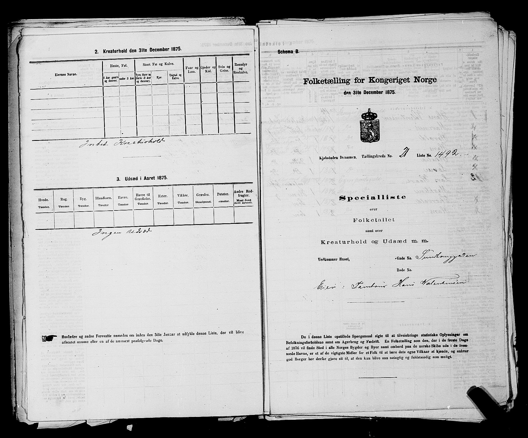 SAKO, 1875 census for 0602 Drammen, 1875, p. 2113