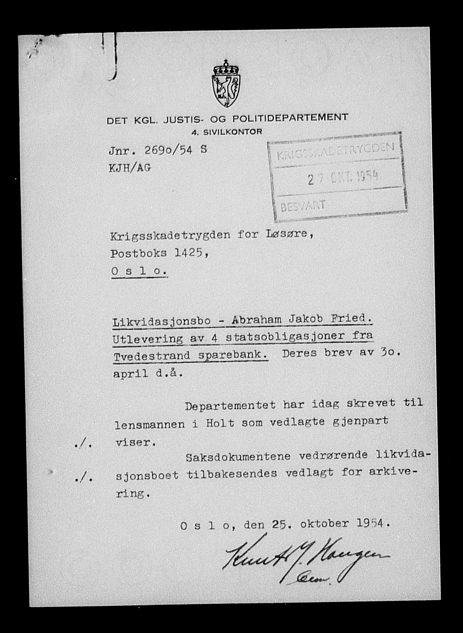 Justisdepartementet, Tilbakeføringskontoret for inndratte formuer, AV/RA-S-1564/H/Hc/Hcc/L0936: --, 1945-1947, p. 429