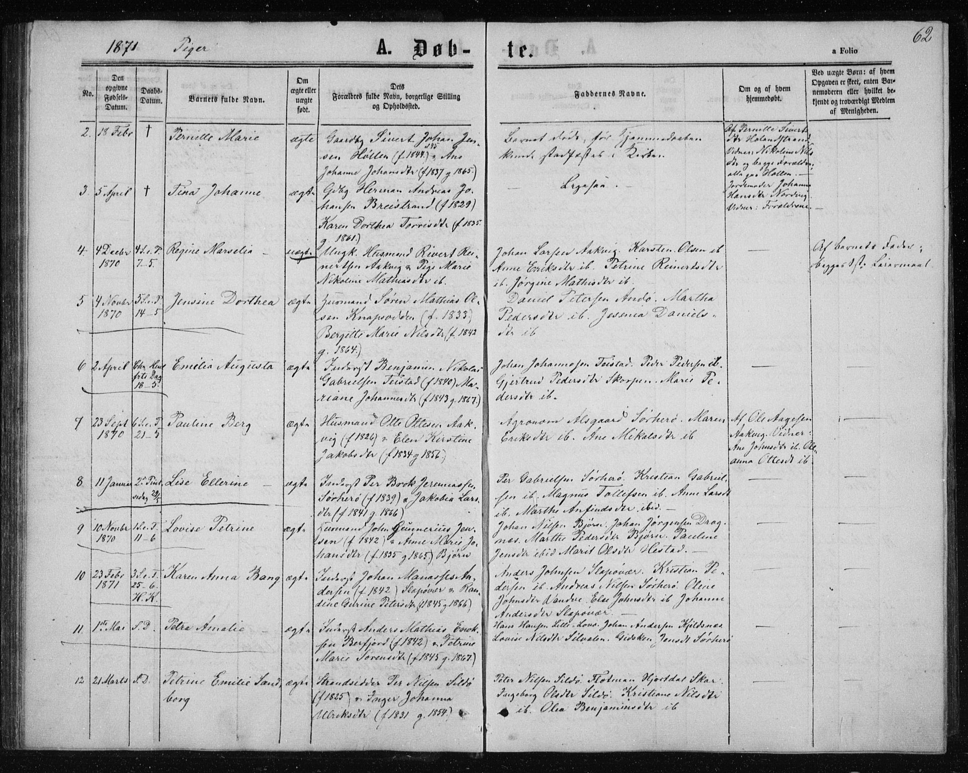 Ministerialprotokoller, klokkerbøker og fødselsregistre - Nordland, AV/SAT-A-1459/834/L0505: Parish register (official) no. 834A03, 1862-1871, p. 62