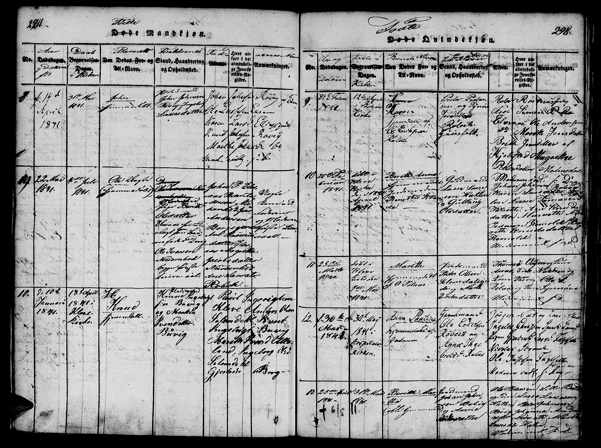 Ministerialprotokoller, klokkerbøker og fødselsregistre - Møre og Romsdal, AV/SAT-A-1454/555/L0652: Parish register (official) no. 555A03, 1817-1843, p. 294-295