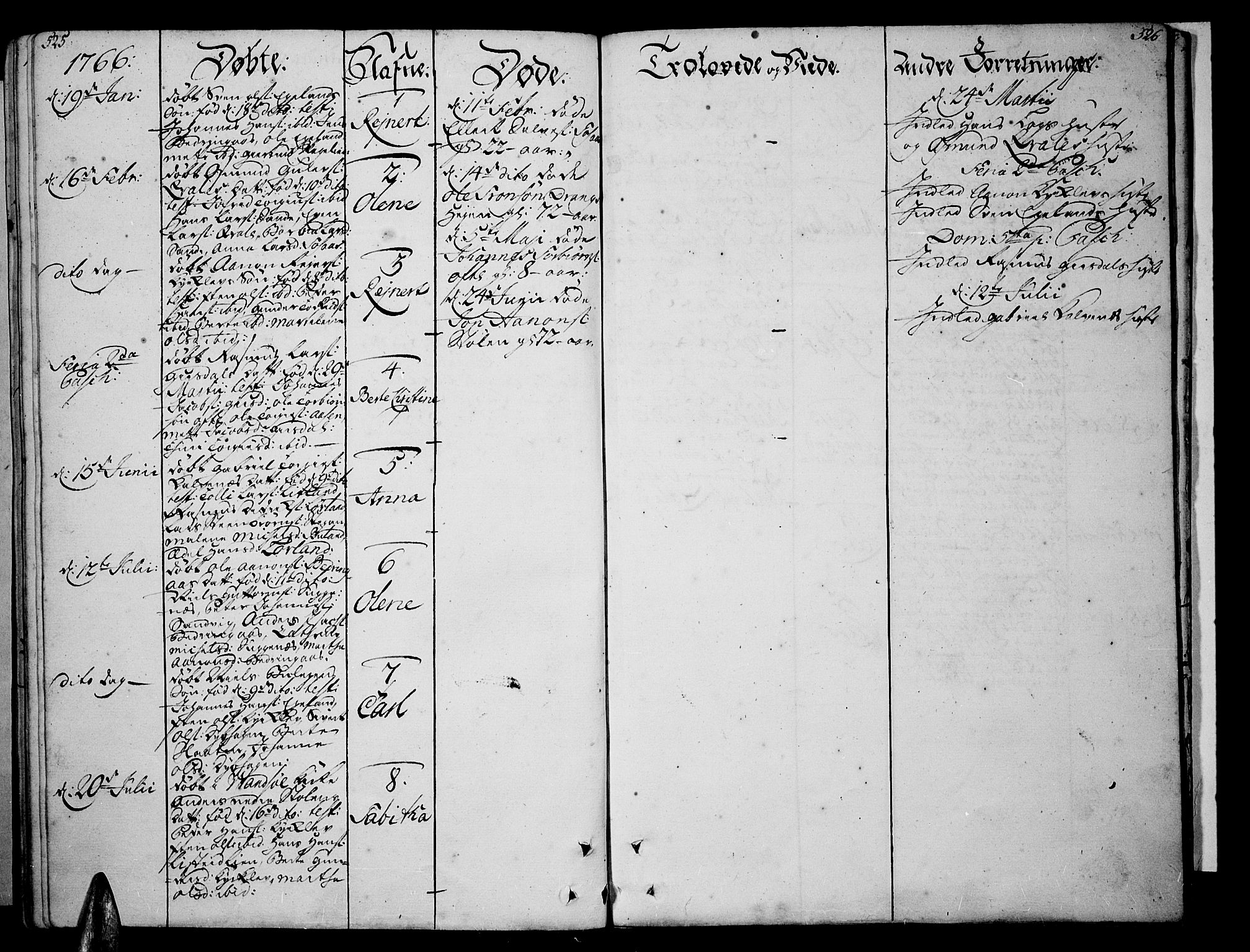 Lista sokneprestkontor, AV/SAK-1111-0027/F/Fa/L0003: Parish register (official) no. A 3 /2, 1754-1767, p. 525-526