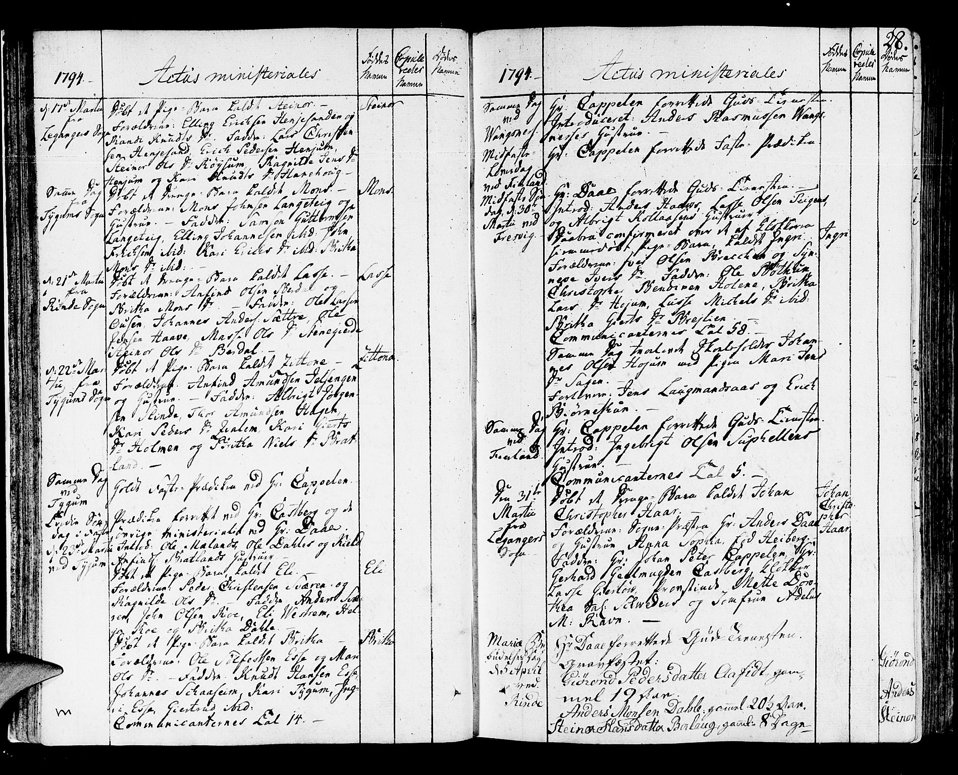 Leikanger sokneprestembete, SAB/A-81001: Parish register (official) no. A 5, 1792-1809, p. 28