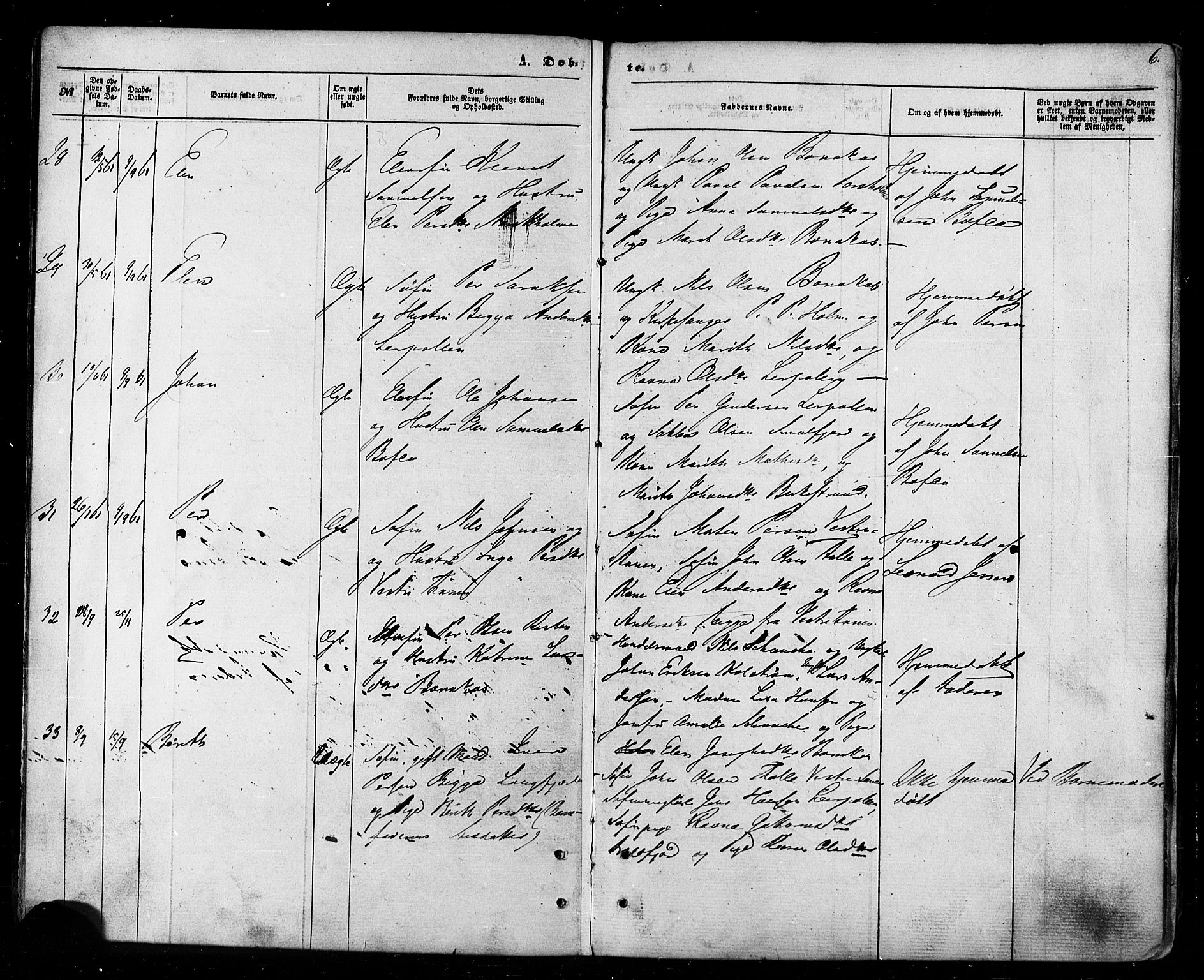 Tana sokneprestkontor, AV/SATØ-S-1334/H/Ha/L0002kirke: Parish register (official) no. 2 /1, 1861-1877, p. 6