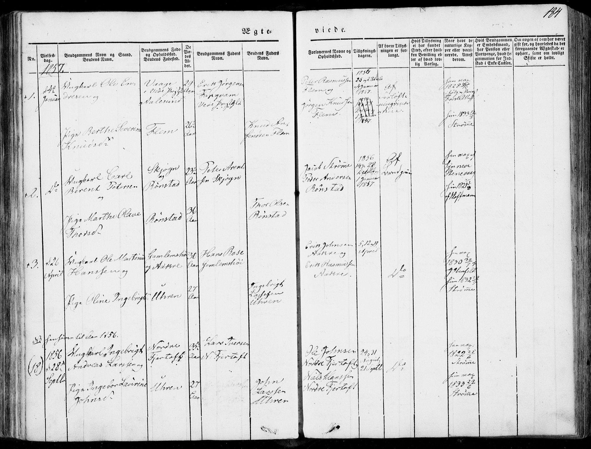 Ministerialprotokoller, klokkerbøker og fødselsregistre - Møre og Romsdal, SAT/A-1454/536/L0497: Parish register (official) no. 536A06, 1845-1865, p. 184
