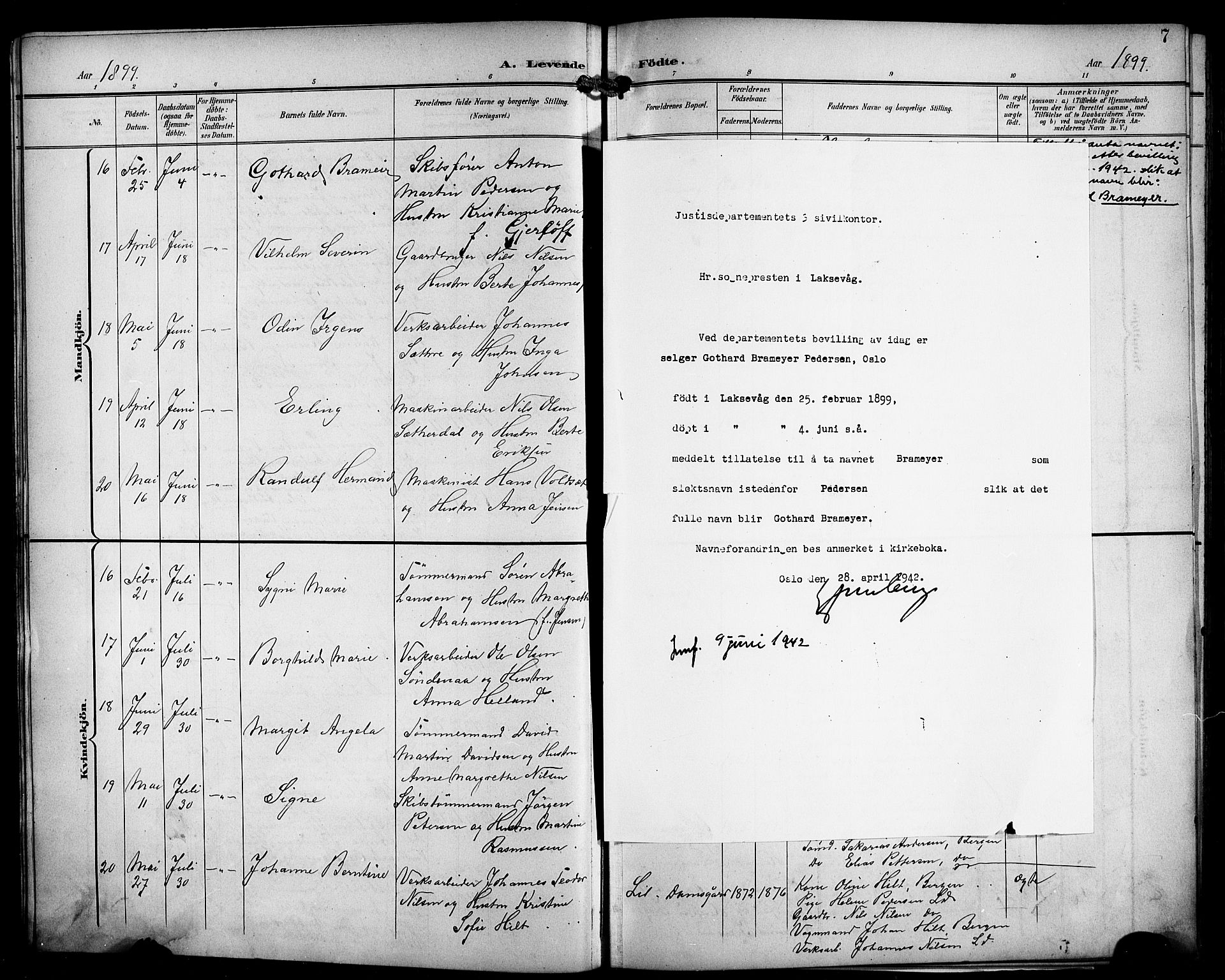 Laksevåg Sokneprestembete, SAB/A-76501/H/Ha/Hab/Haba/L0004: Parish register (copy) no. A 4, 1899-1909, p. 7