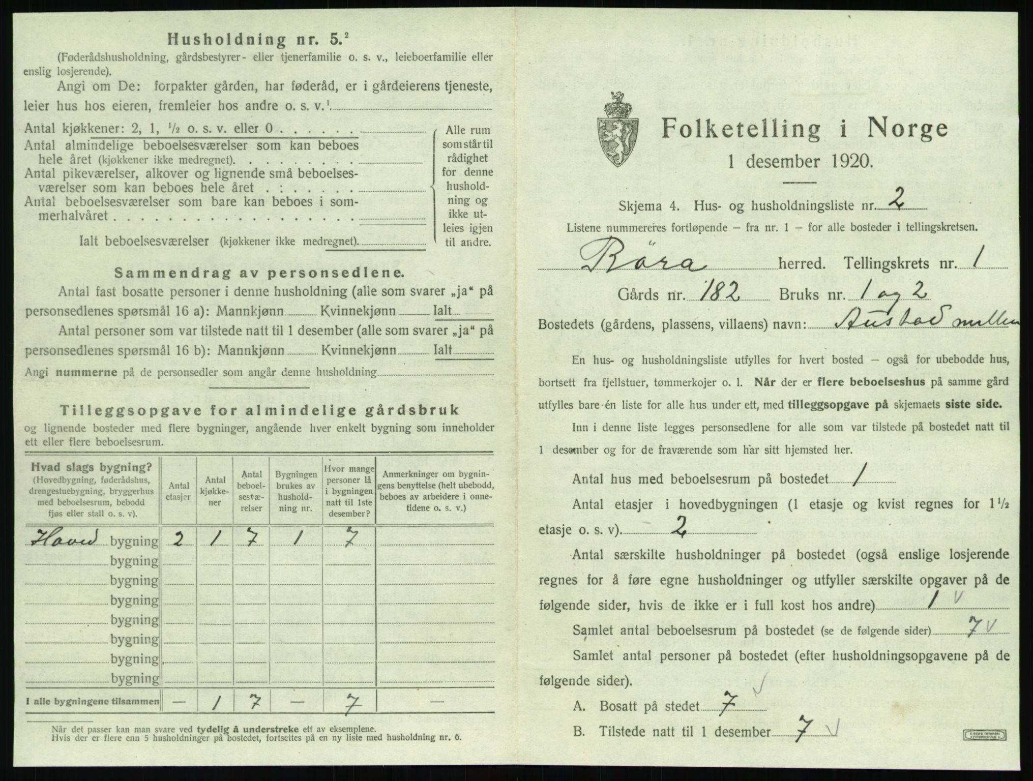 SAT, 1920 census for Røra, 1920, p. 25