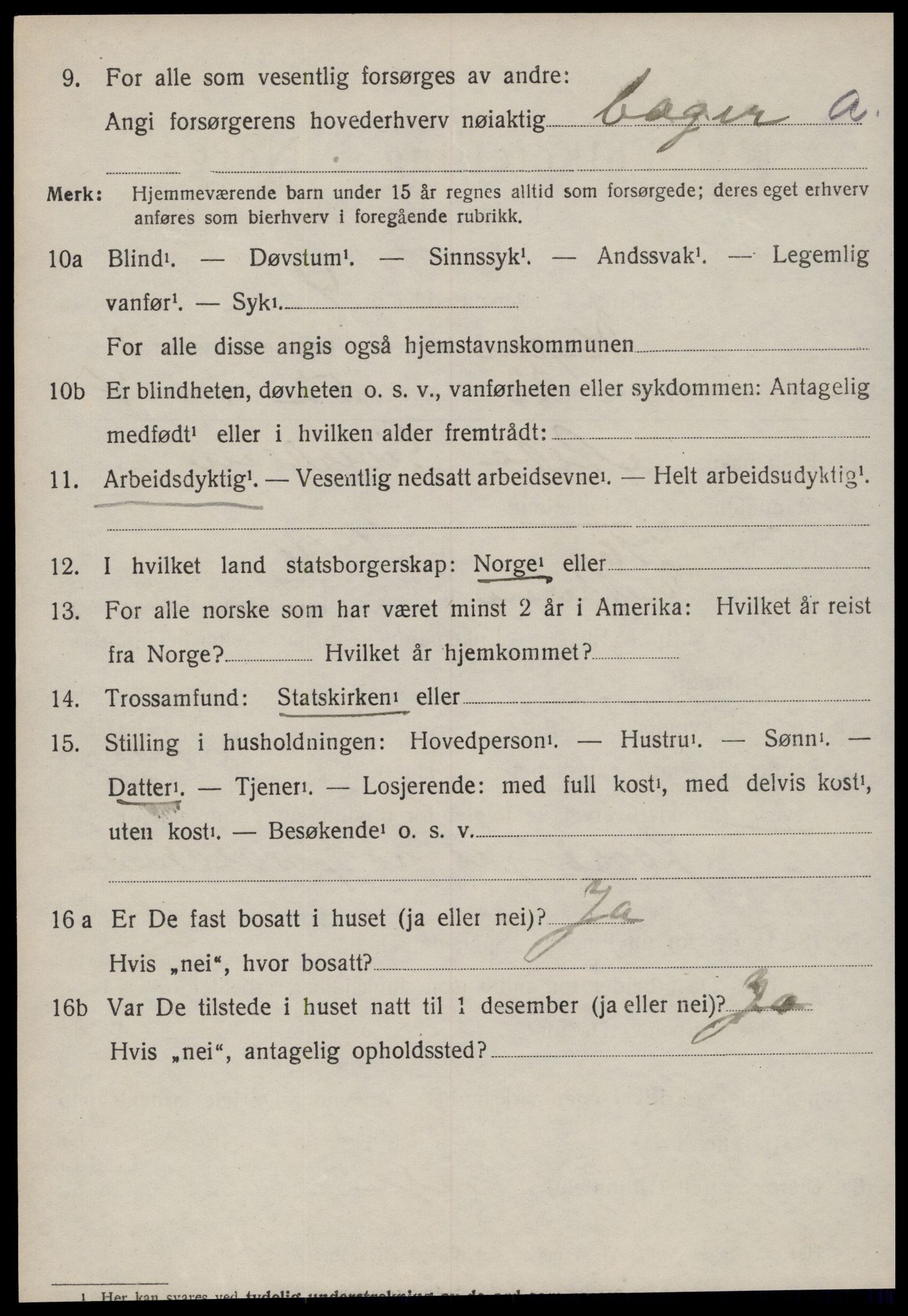 SAT, 1920 census for Hopen, 1920, p. 869