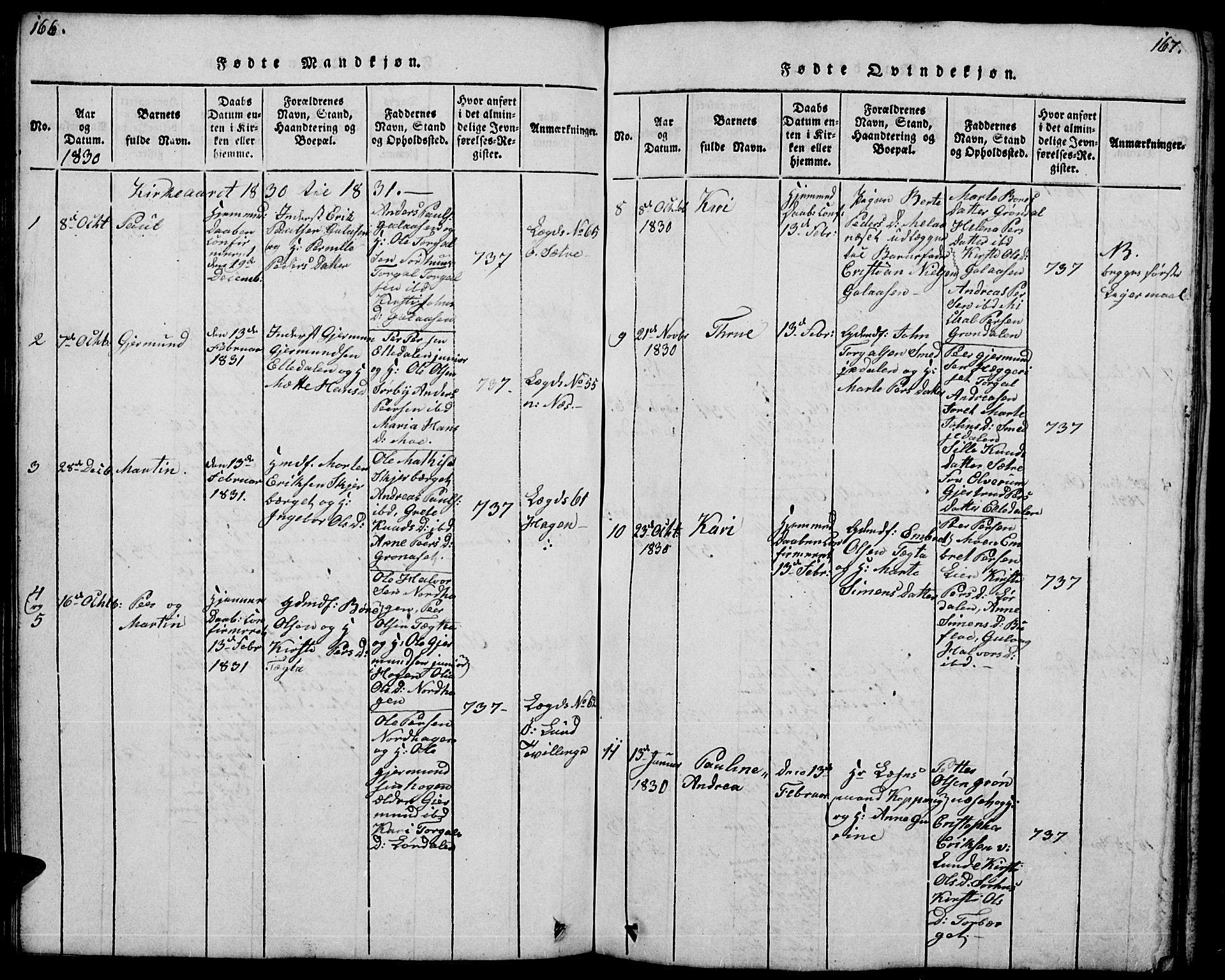 Trysil prestekontor, AV/SAH-PREST-046/H/Ha/Hab/L0004: Parish register (copy) no. 4, 1814-1841, p. 166-167