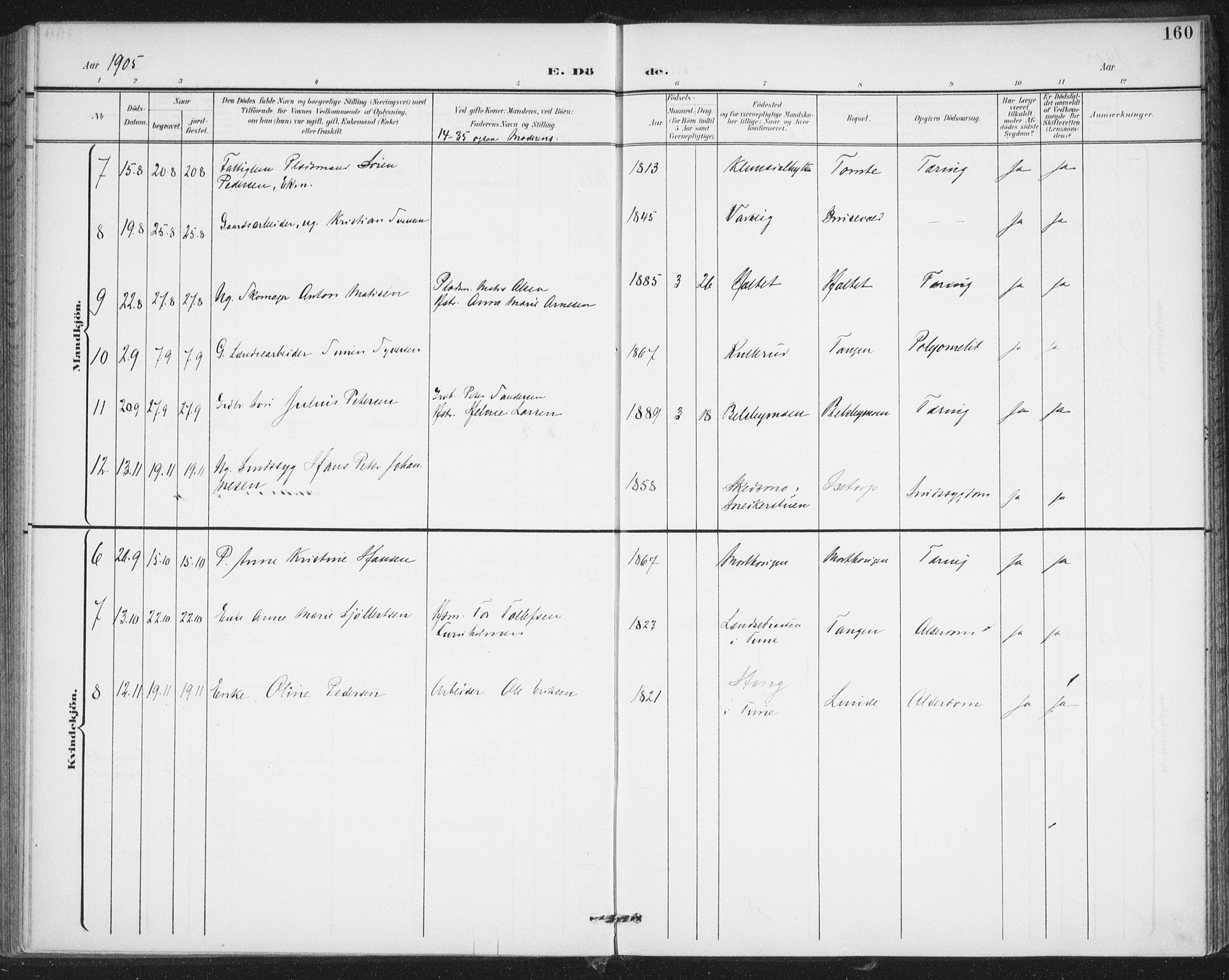 Varteig prestekontor Kirkebøker, AV/SAO-A-10447a/F/Fa/L0003: Parish register (official) no. 3, 1899-1919, p. 160