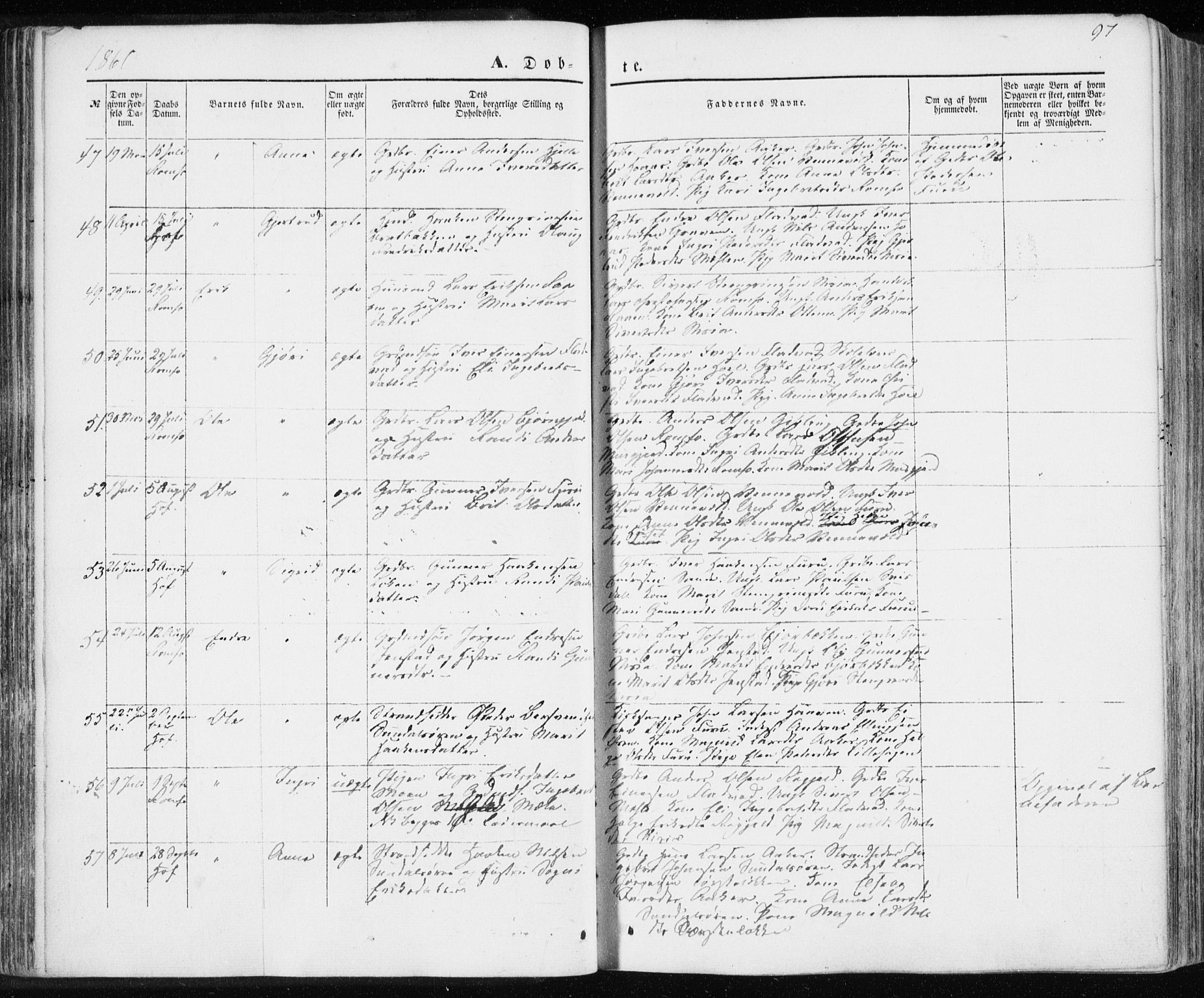 Ministerialprotokoller, klokkerbøker og fødselsregistre - Møre og Romsdal, AV/SAT-A-1454/590/L1013: Parish register (official) no. 590A05, 1847-1877, p. 97