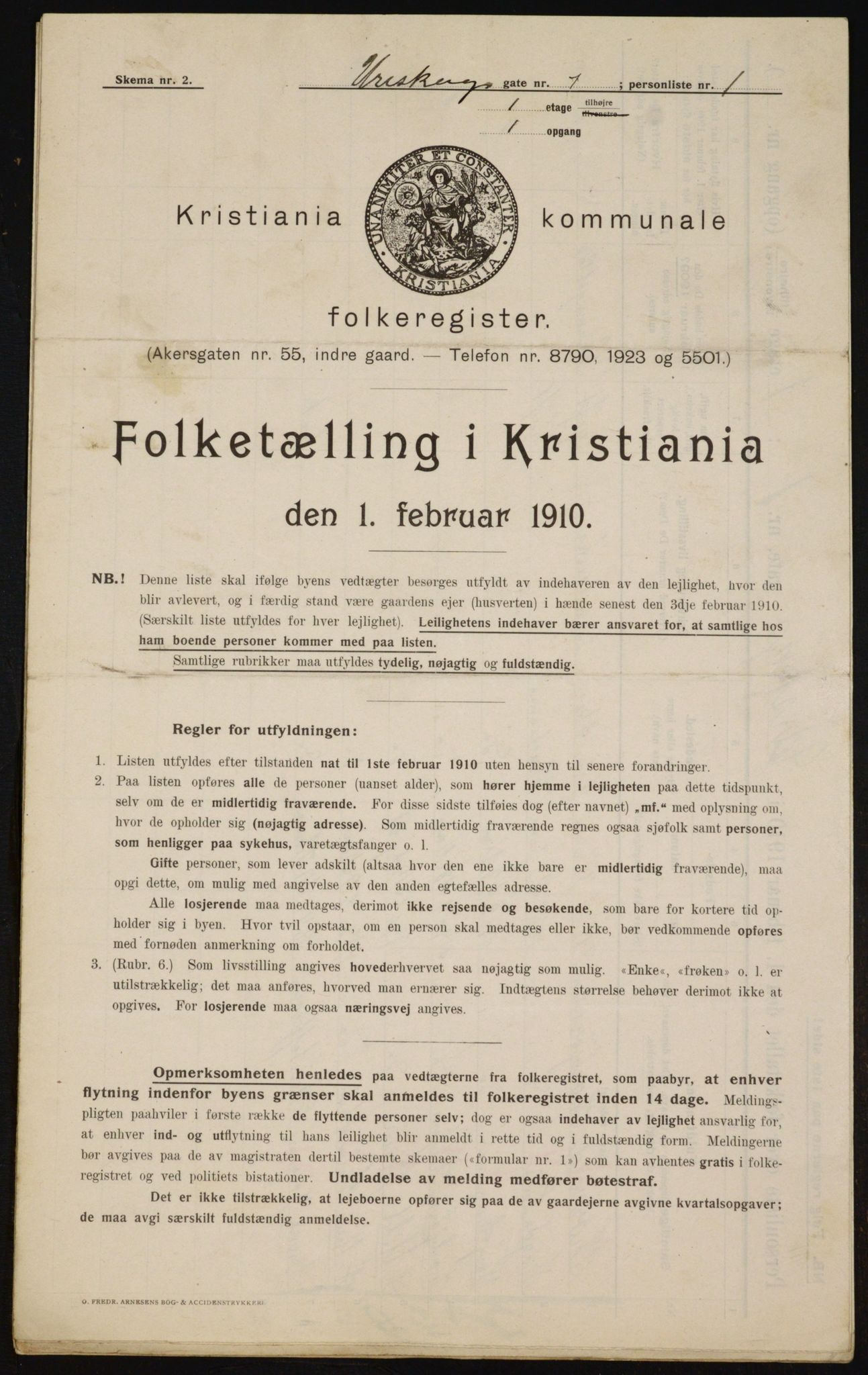 OBA, Municipal Census 1910 for Kristiania, 1910, p. 2440