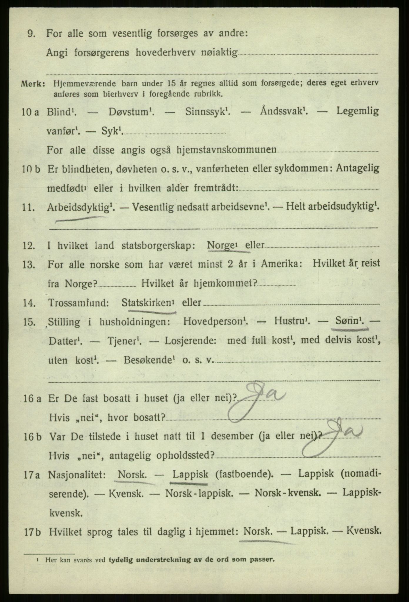 SATØ, 1920 census for Lyngen, 1920, p. 6583