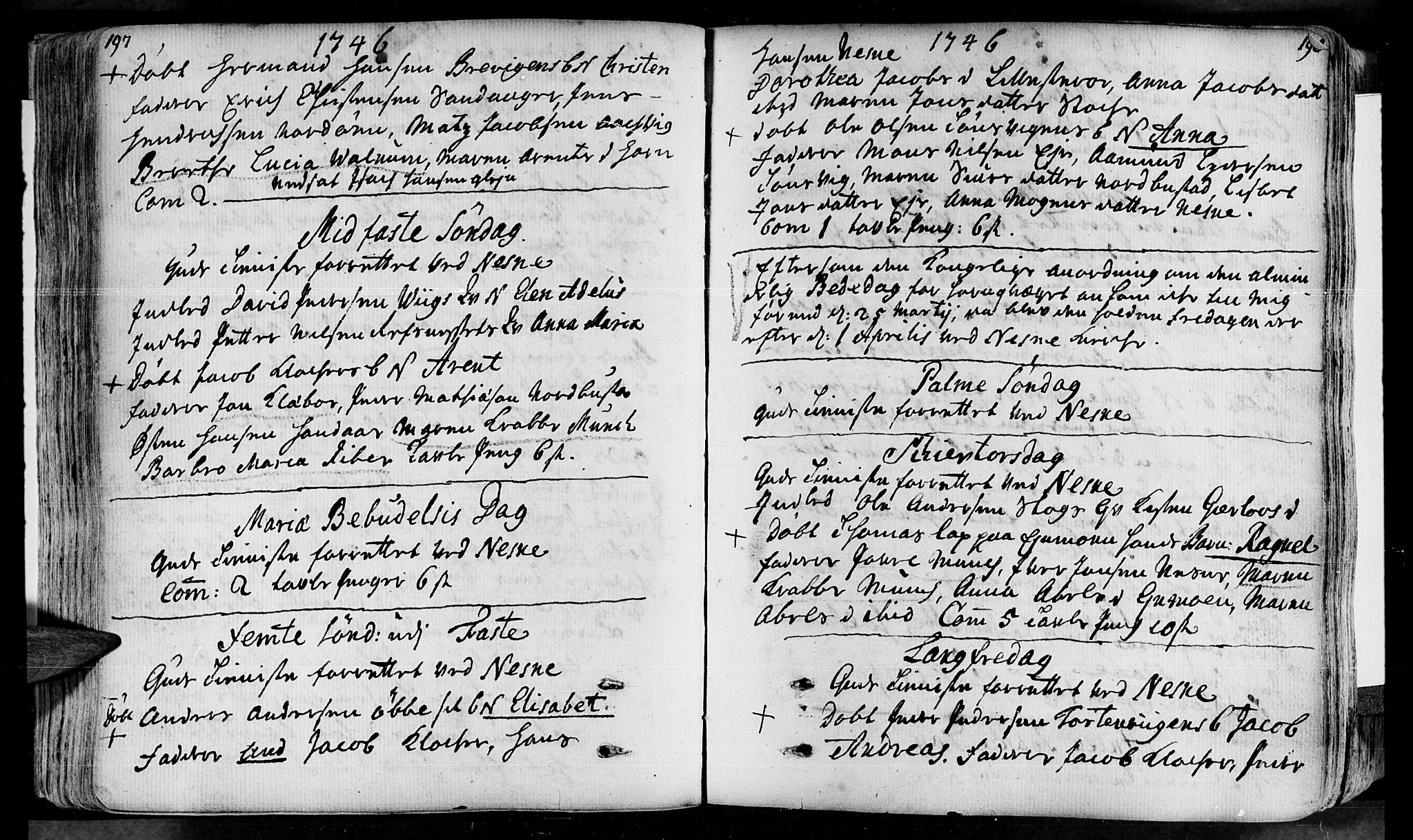 Ministerialprotokoller, klokkerbøker og fødselsregistre - Nordland, SAT/A-1459/838/L0543: Parish register (official) no. 838A02, 1738-1769, p. 197-198