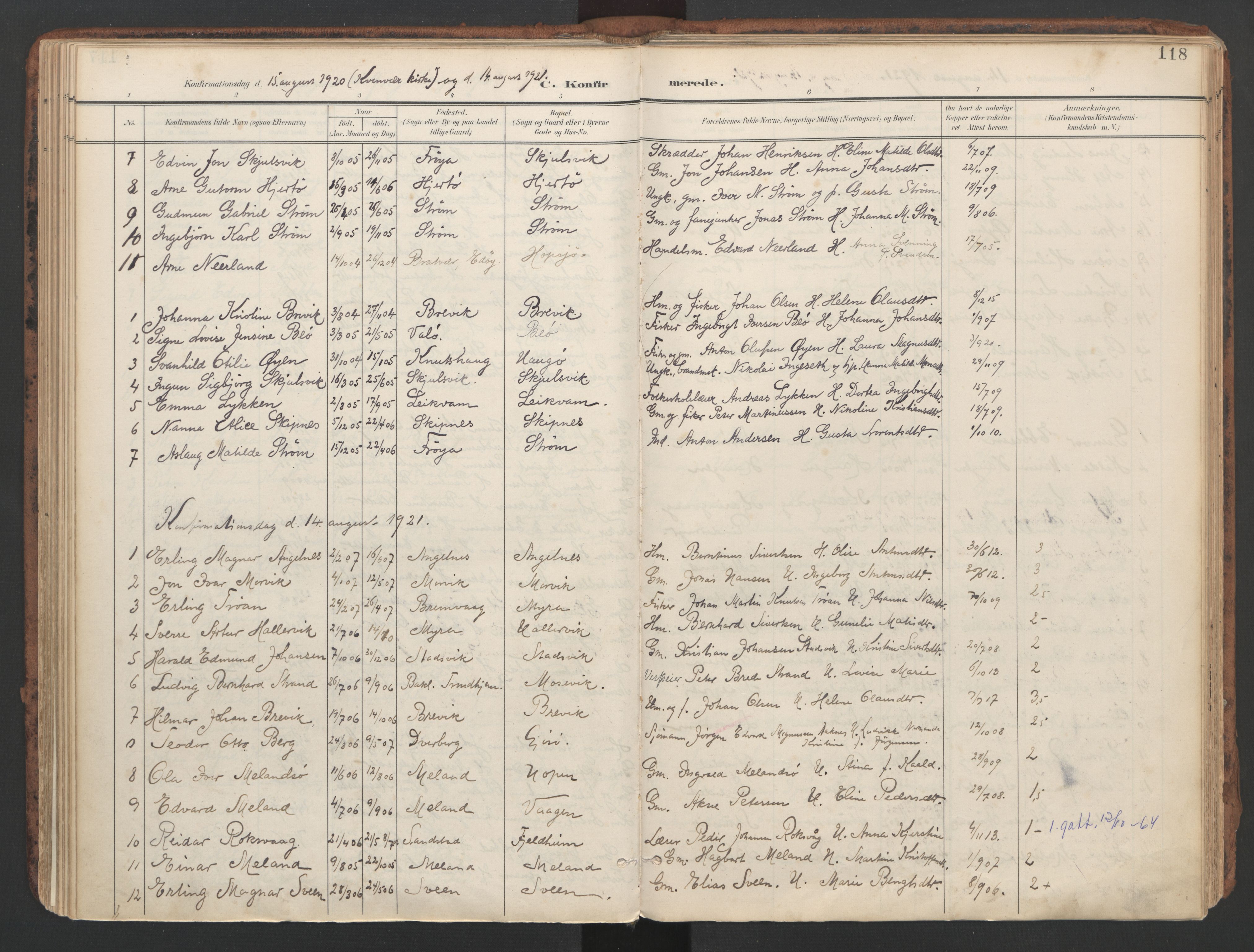 Ministerialprotokoller, klokkerbøker og fødselsregistre - Sør-Trøndelag, AV/SAT-A-1456/634/L0537: Parish register (official) no. 634A13, 1896-1922, p. 118
