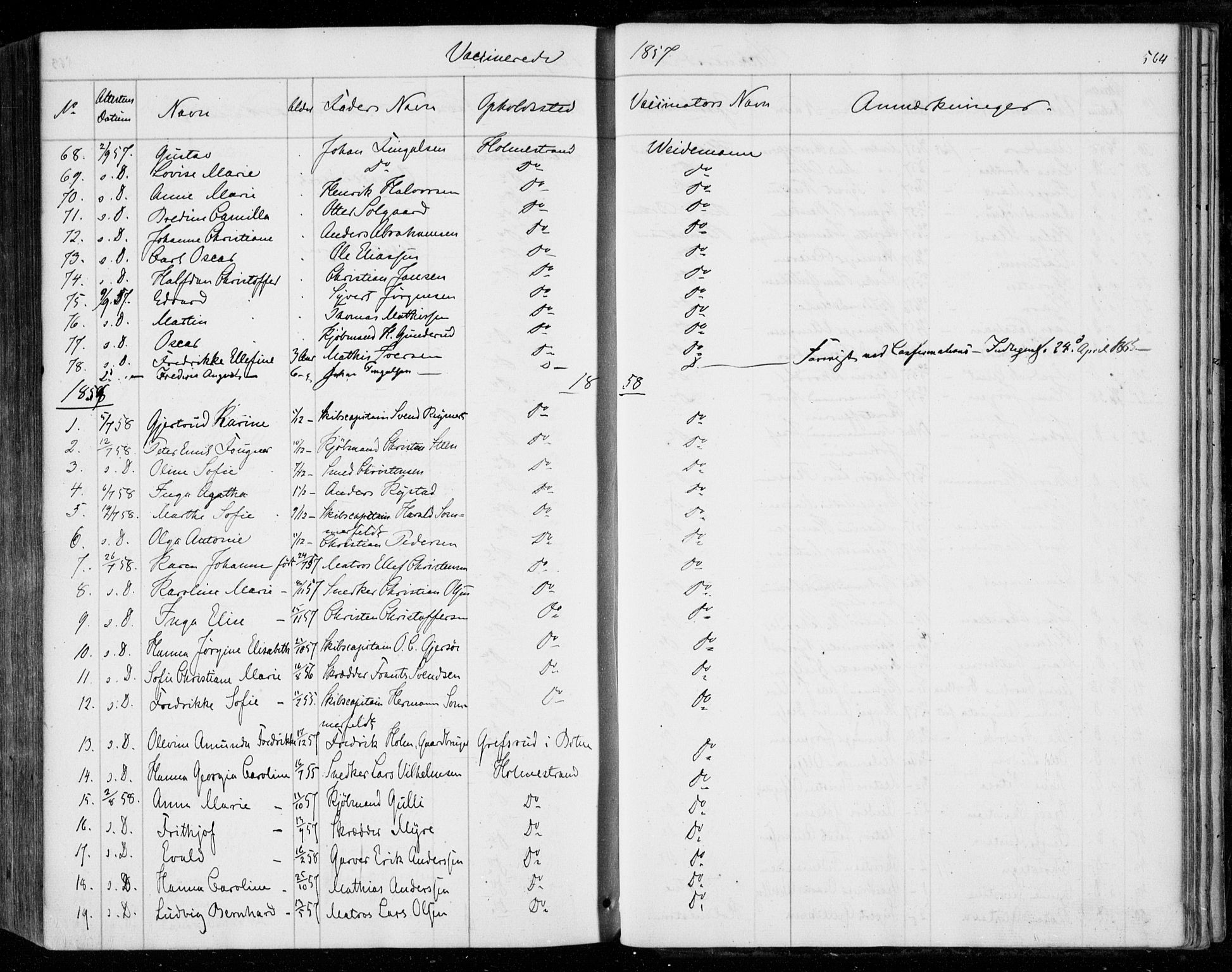 Holmestrand kirkebøker, SAKO/A-346/F/Fa/L0002: Parish register (official) no. 2, 1840-1866, p. 564