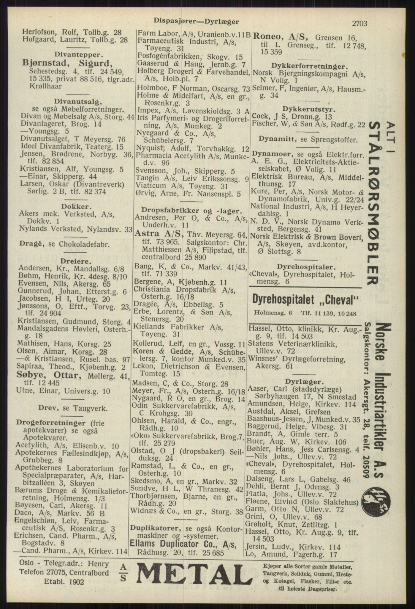 Kristiania/Oslo adressebok, PUBL/-, 1939, p. 2703