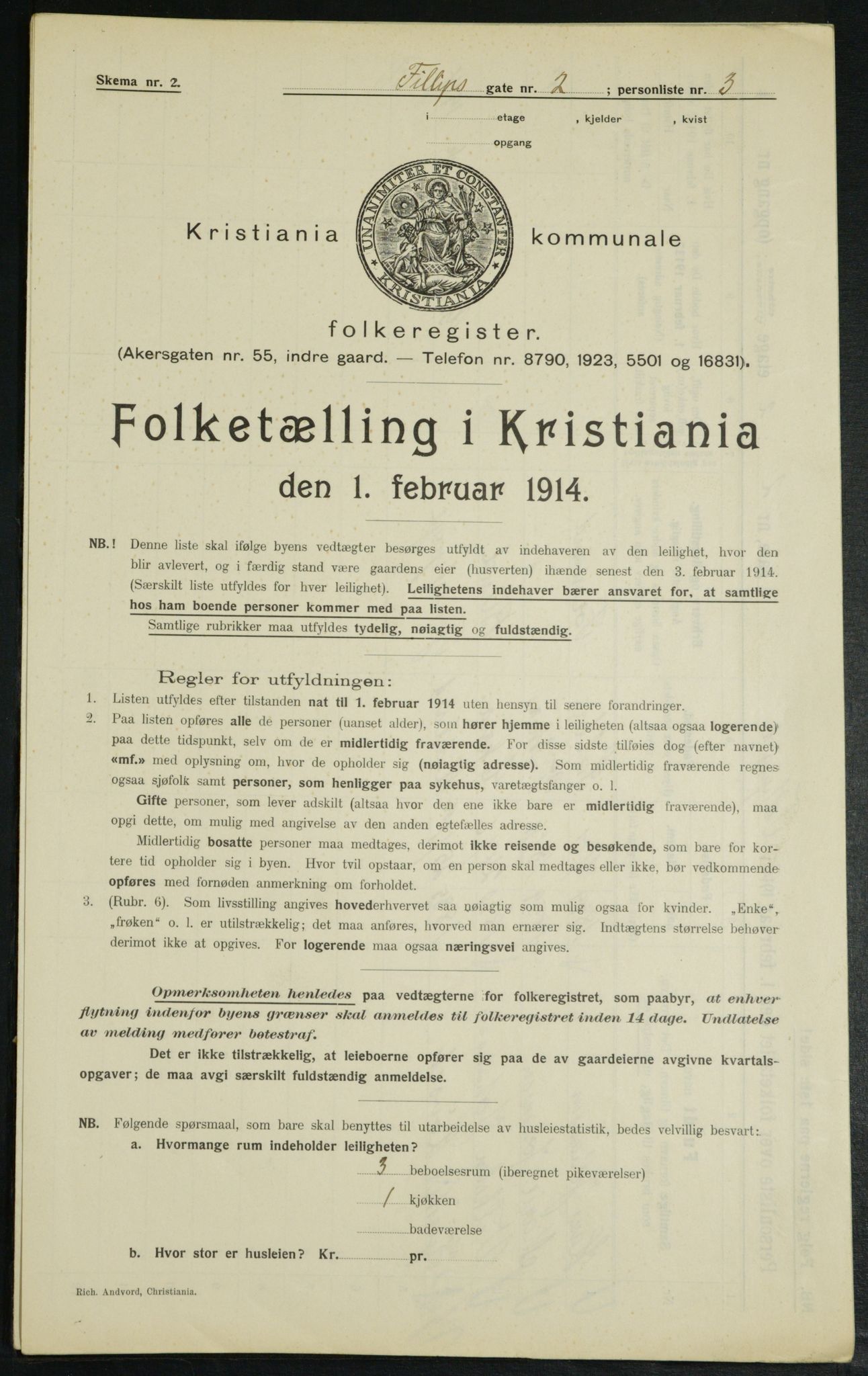 OBA, Municipal Census 1914 for Kristiania, 1914, p. 24374