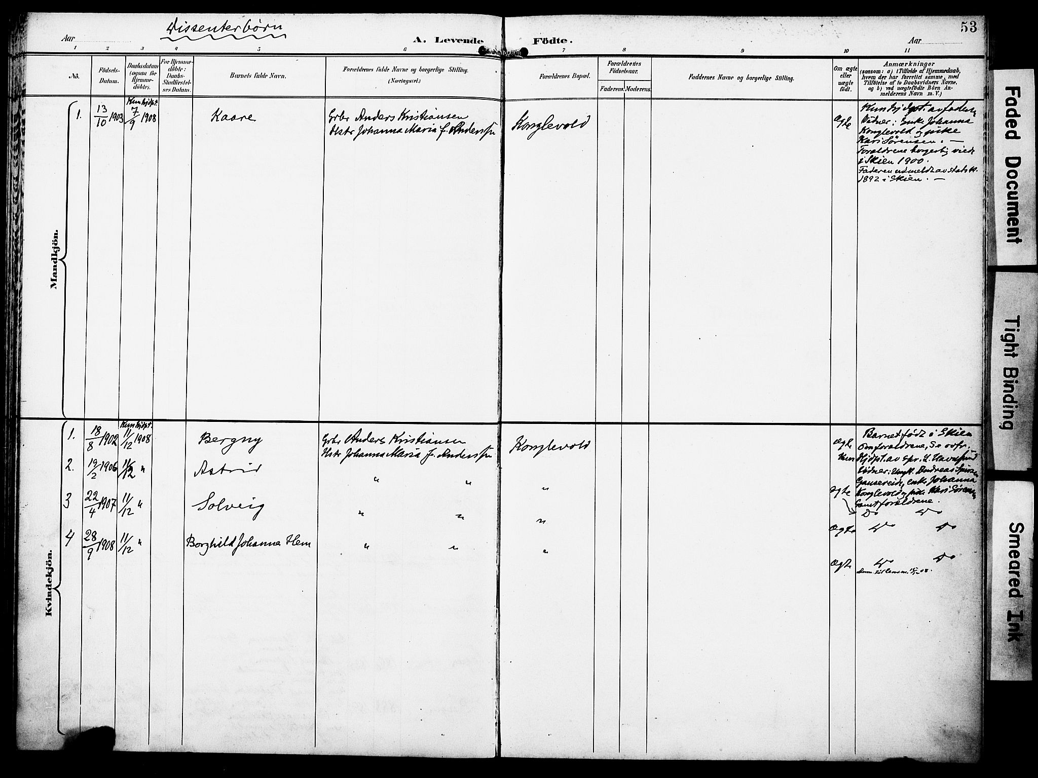 Lindås Sokneprestembete, SAB/A-76701/H/Haa: Parish register (official) no. E 2, 1897-1912, p. 53