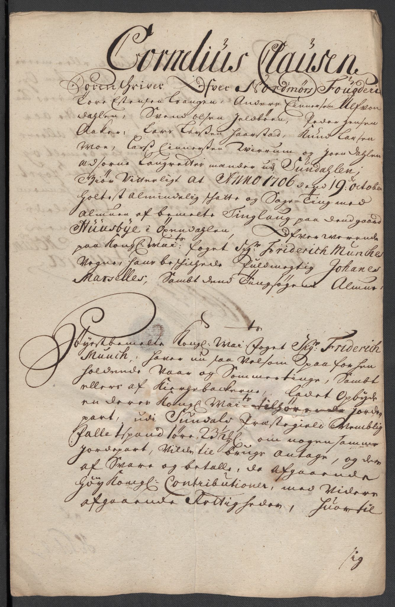 Rentekammeret inntil 1814, Reviderte regnskaper, Fogderegnskap, RA/EA-4092/R56/L3742: Fogderegnskap Nordmøre, 1706-1707, p. 143