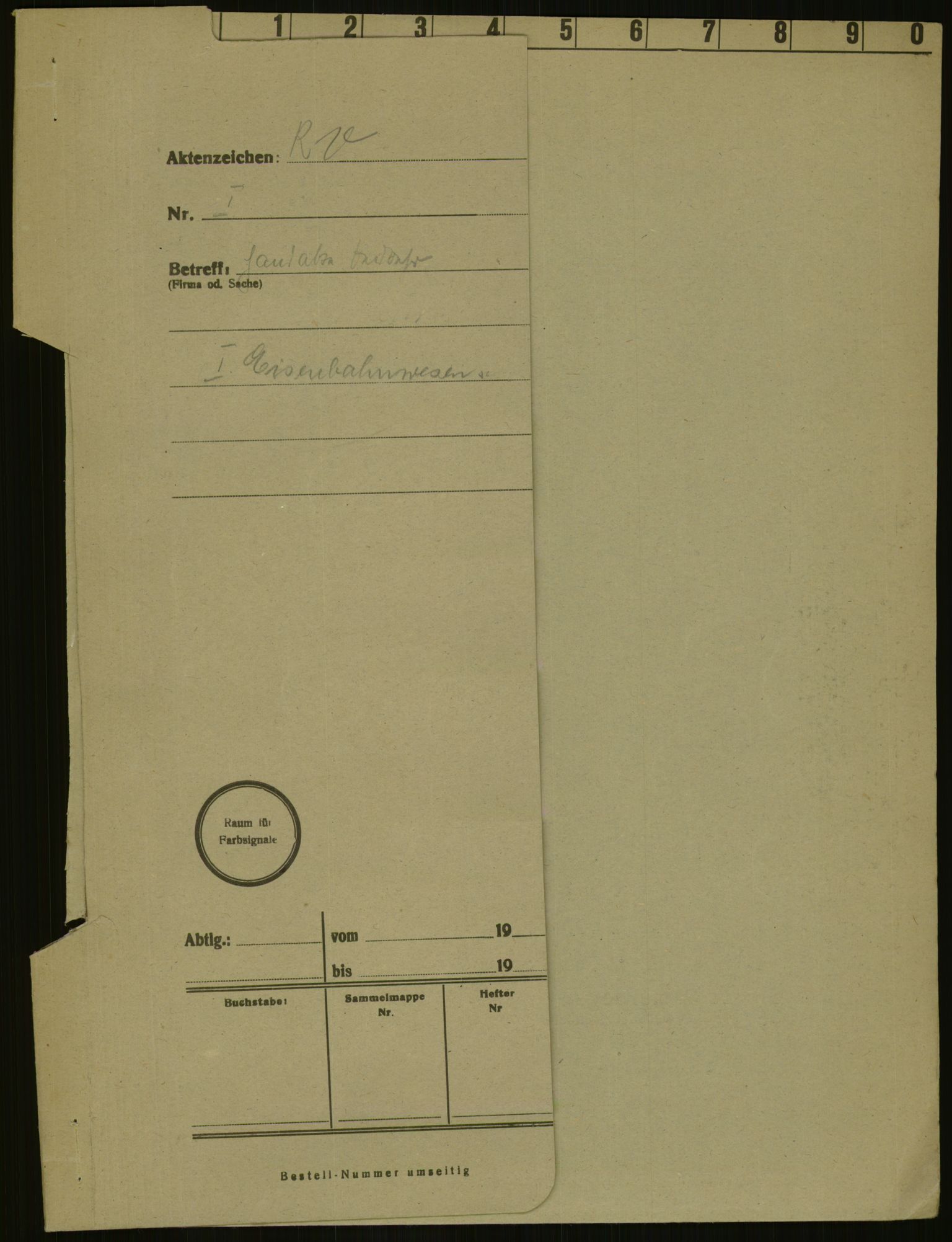 Tyske arkiver, Organisation Todt (OT), Einsatzgruppe Wiking, AV/RA-RAFA-2188/2/H/He/0084 / Ni mapper fra en perm, mp 5/9 Eisenbahnwesen, 1940, p. 3