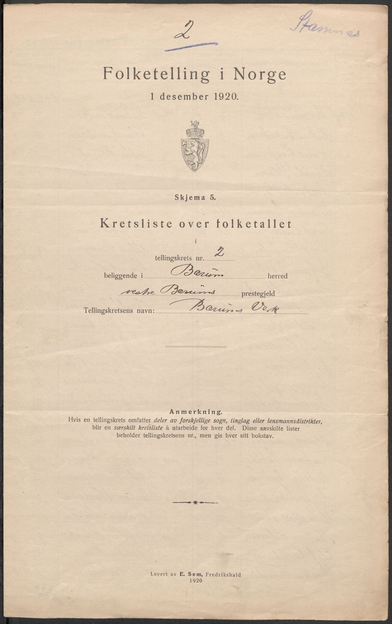 SAO, 1920 census for Bærum, 1920, p. 9
