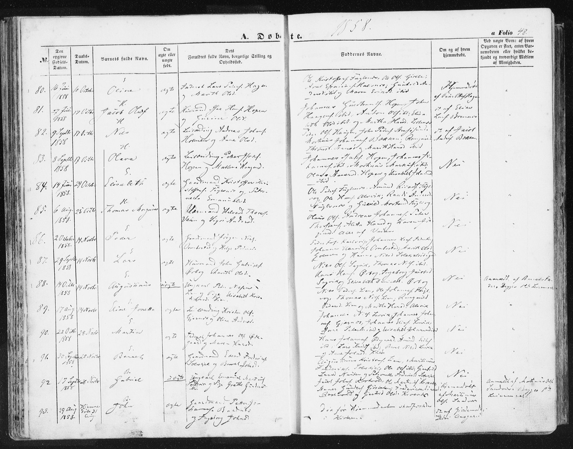 Ministerialprotokoller, klokkerbøker og fødselsregistre - Møre og Romsdal, AV/SAT-A-1454/581/L0937: Parish register (official) no. 581A05, 1853-1872, p. 48