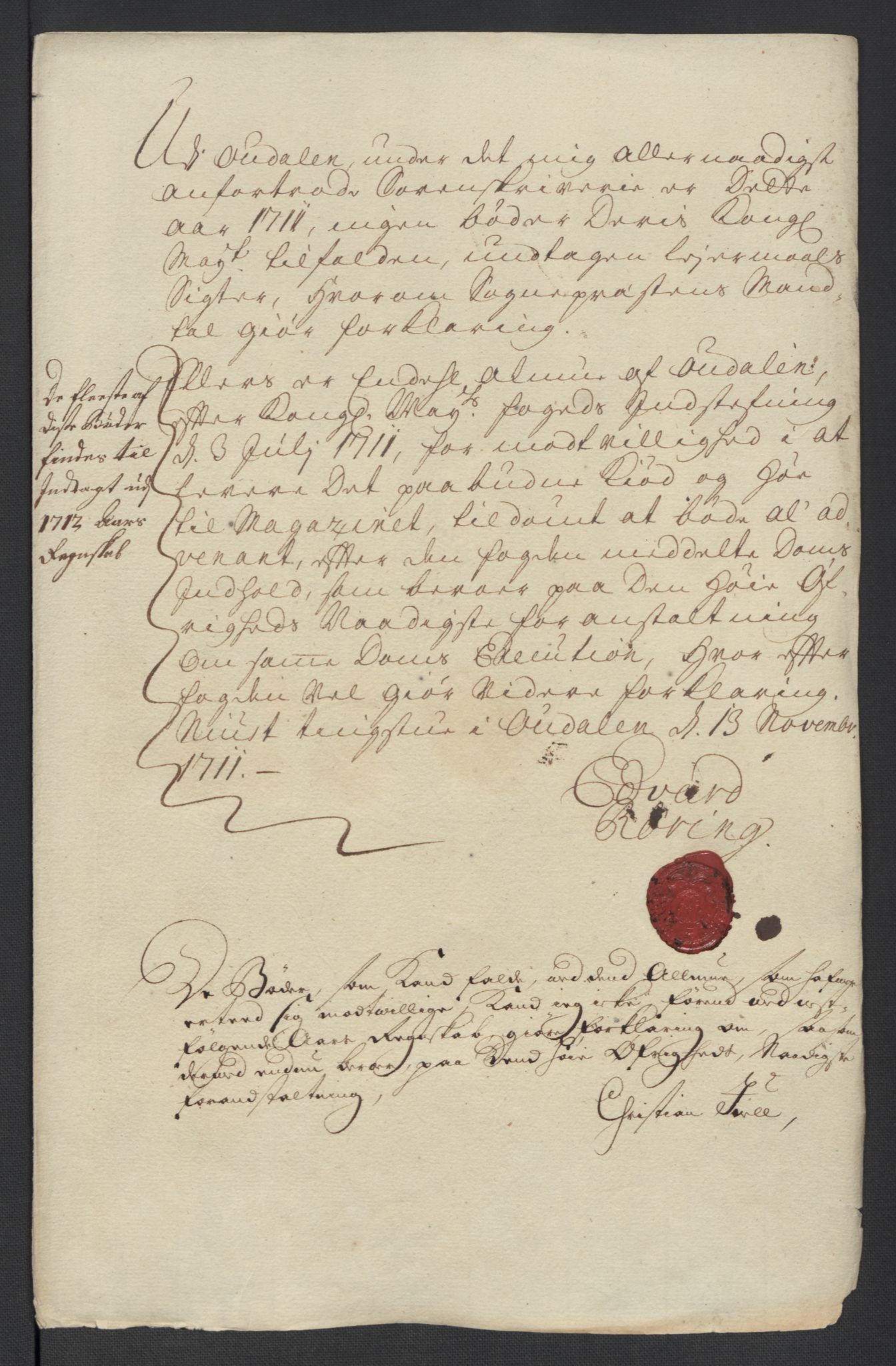 Rentekammeret inntil 1814, Reviderte regnskaper, Fogderegnskap, AV/RA-EA-4092/R13/L0848: Fogderegnskap Solør, Odal og Østerdal, 1711, p. 47