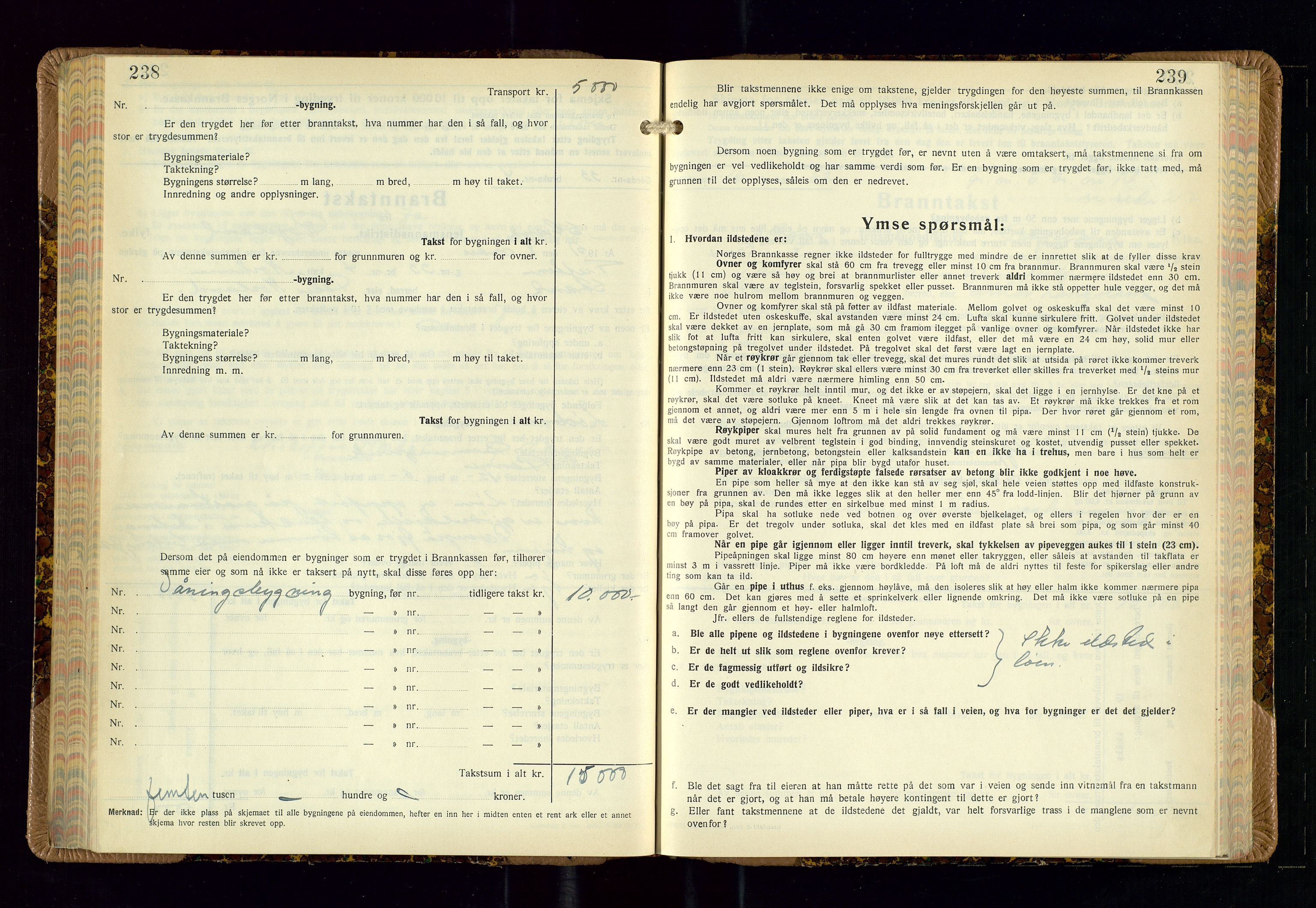 Strand og Forsand lensmannskontor, AV/SAST-A-100451/Gob/L0002: Branntakstprotokoll, 1942-1953, p. 238-239