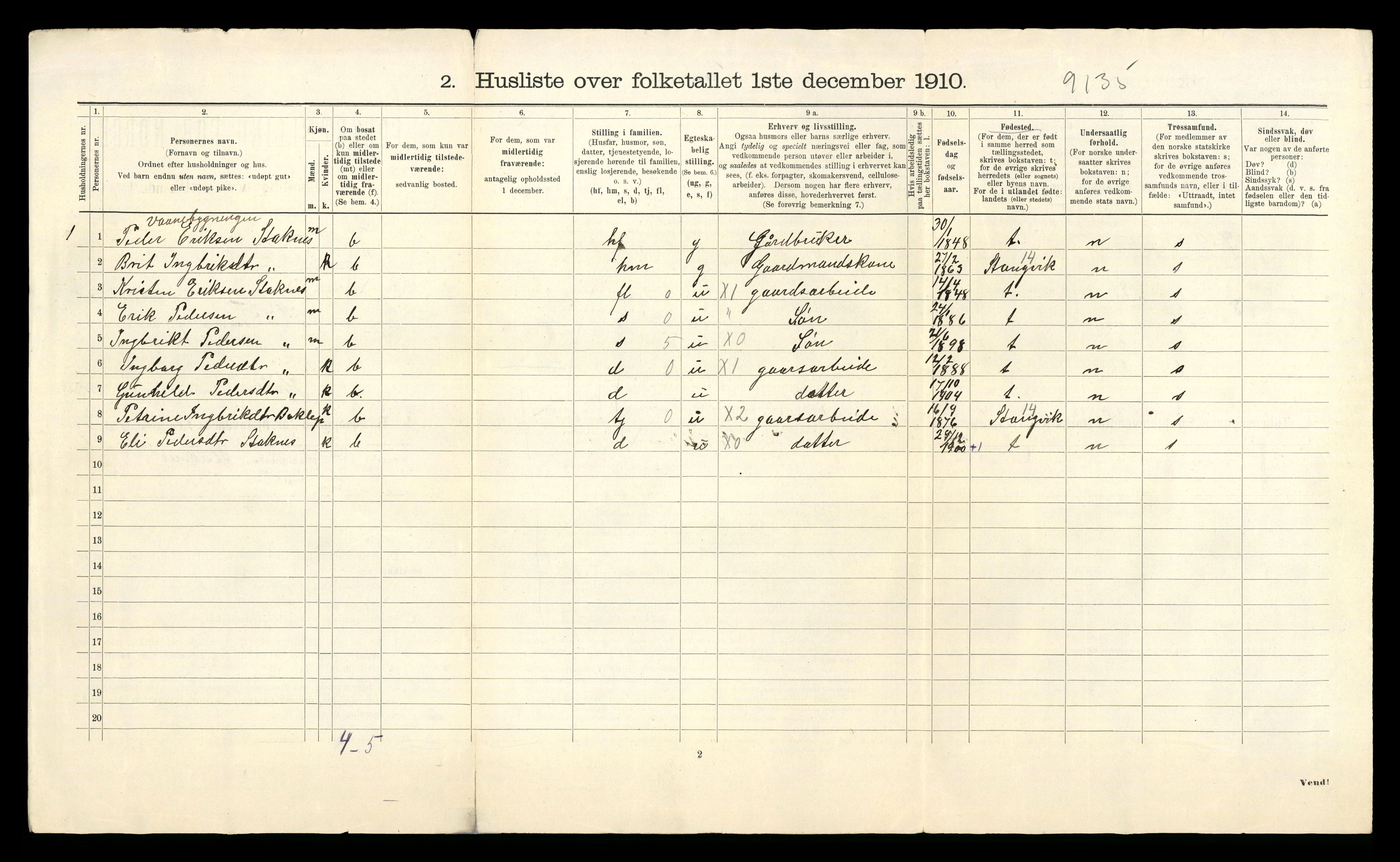 RA, 1910 census for Halsa, 1910, p. 24