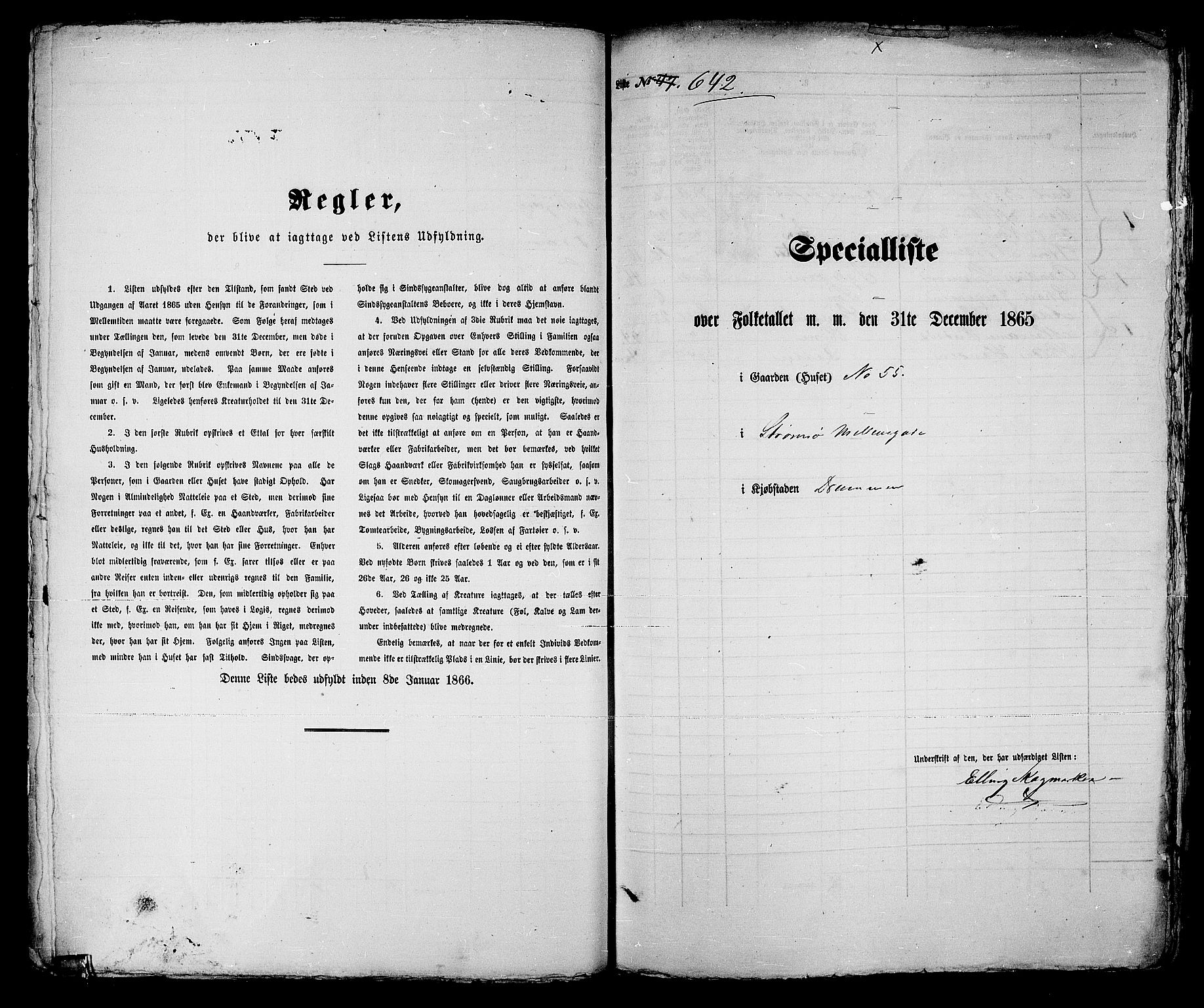 RA, 1865 census for Strømsø in Drammen, 1865, p. 99