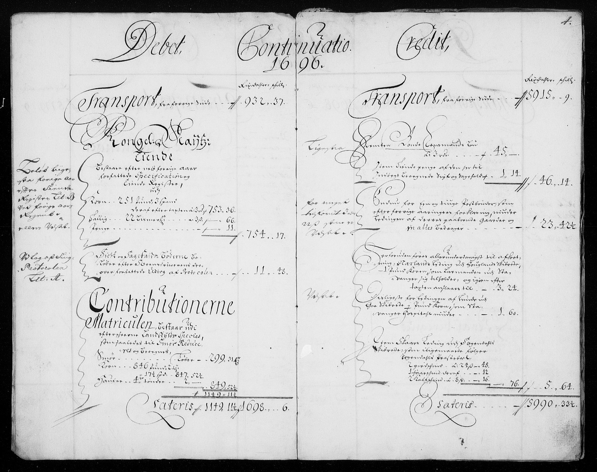 Rentekammeret inntil 1814, Reviderte regnskaper, Fogderegnskap, AV/RA-EA-4092/R46/L2728: Fogderegnskap Jæren og Dalane, 1694-1696, p. 393